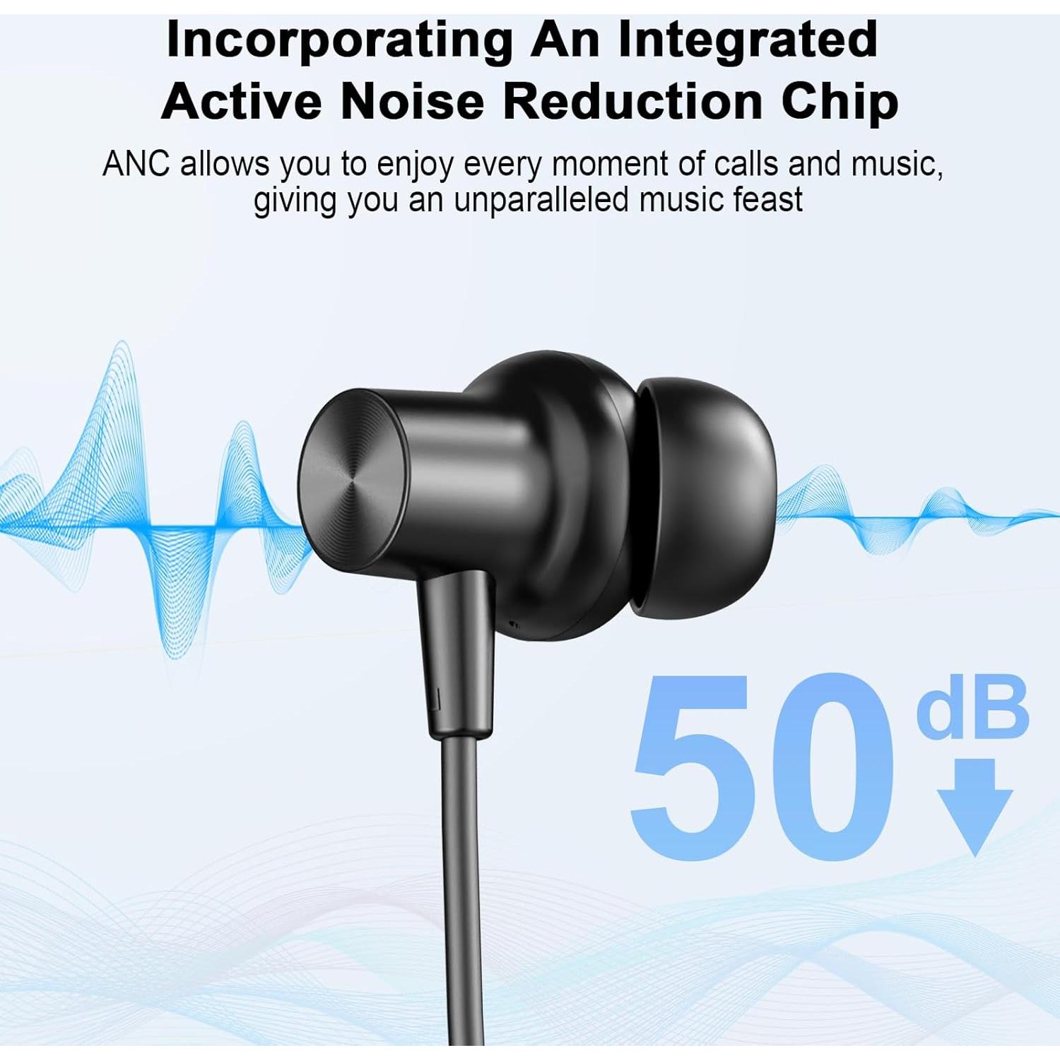 Auriculares Inalámbricos Aggoo N2 con ANC, Bluetooth 5.4, IPX7