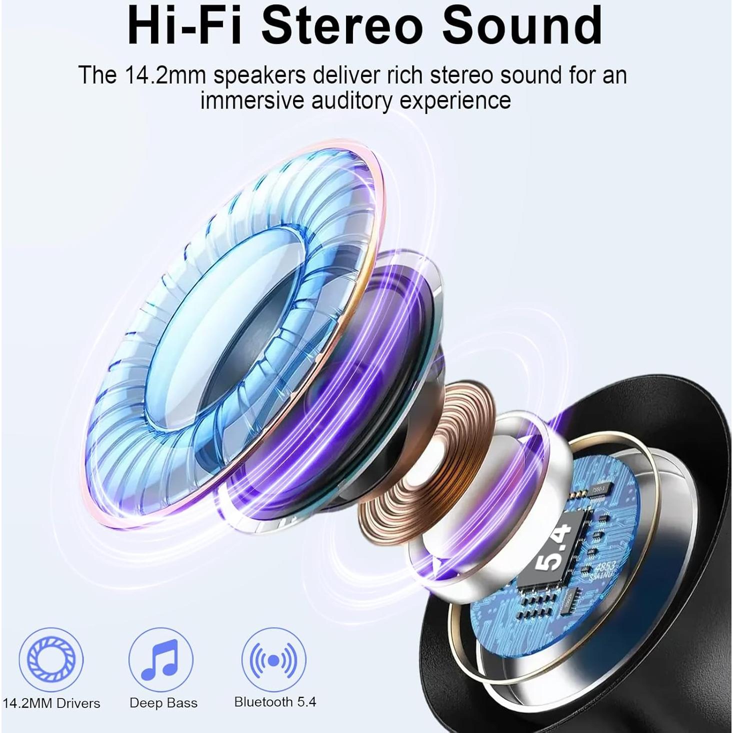 Auriculares Inalámbricos Aggoo N2 con ANC, Bluetooth 5.4, IPX7