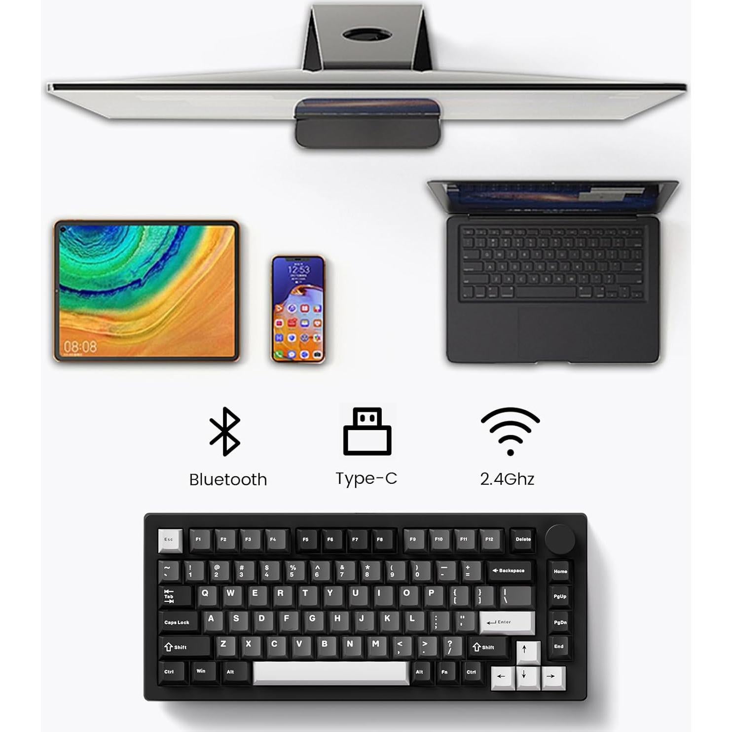 Teclado Mecánico MonsGeek M1 V5 75% Aluminio RGB 8000mAh