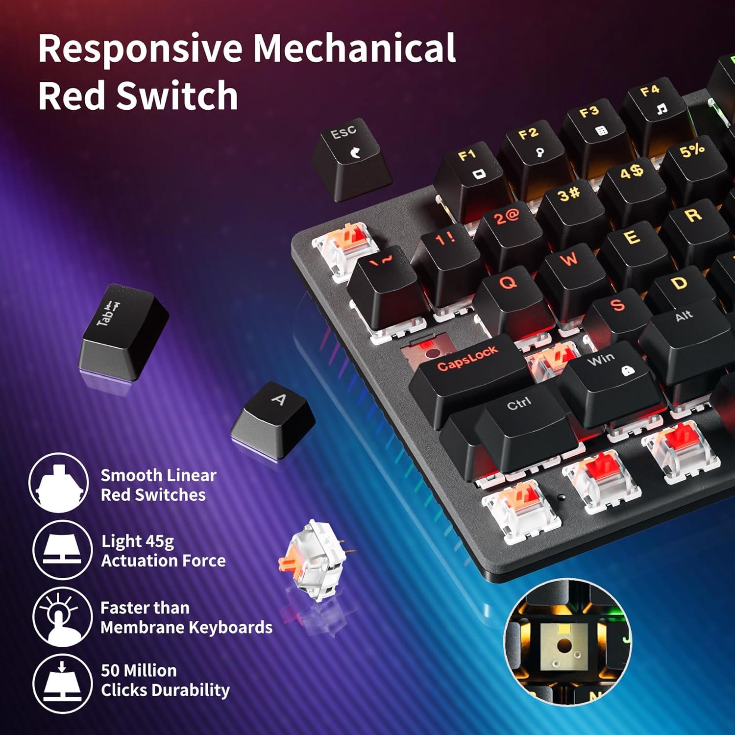 Teclado Mecánico Newmen GM325 Pro 104 Teclas RGB USB