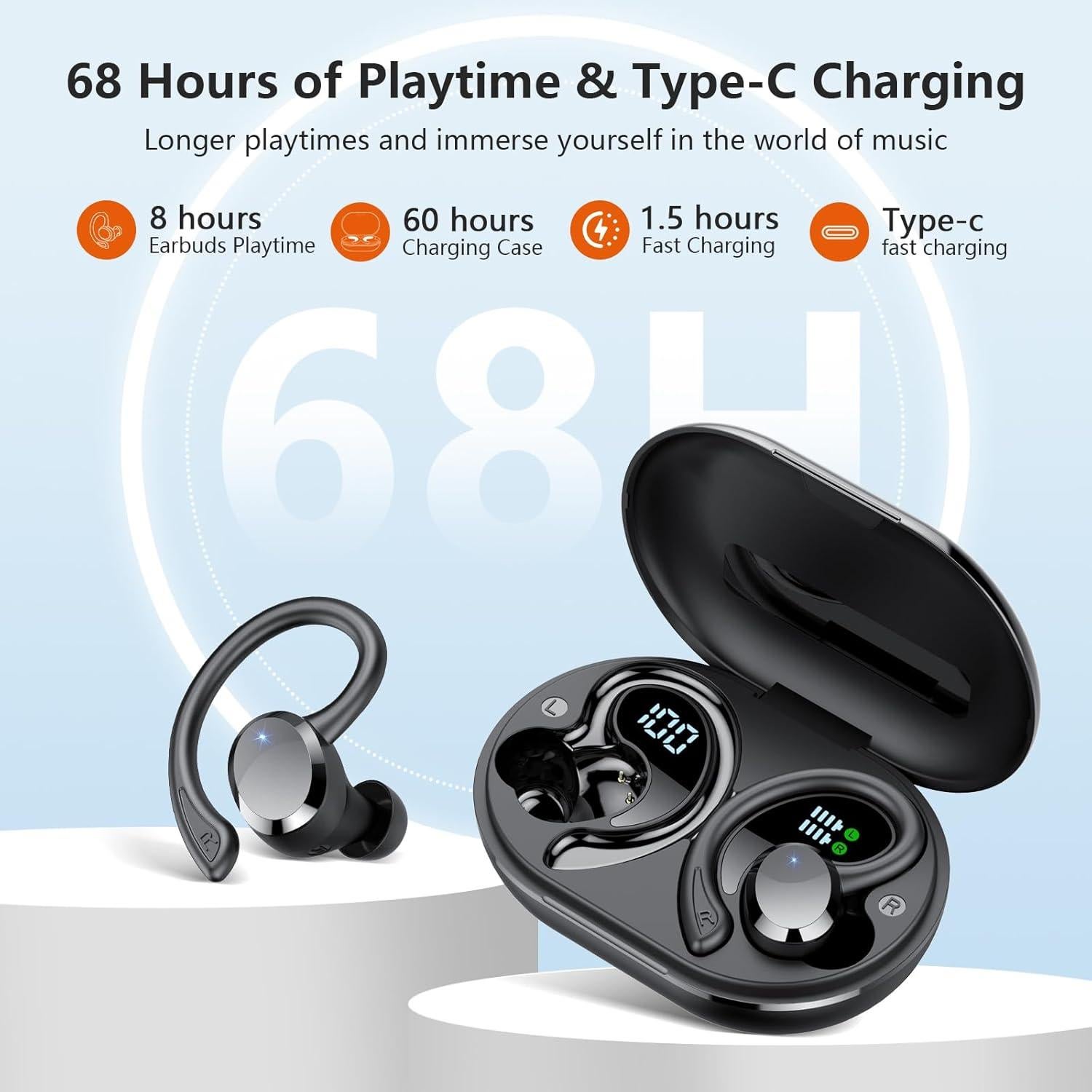 Auriculares Inalámbricos SPRTOYBAT Q38 Bluetooth 5.4 IPX7