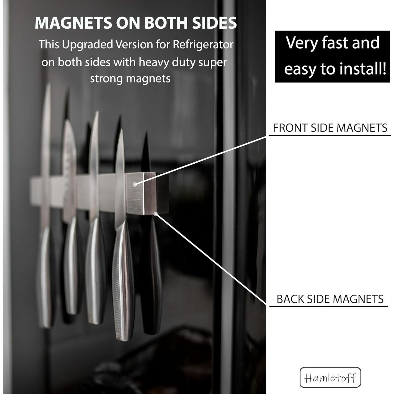 Soporte Magnético para Cuchillos Hamletoff 30.48 cm Acero Inoxidable