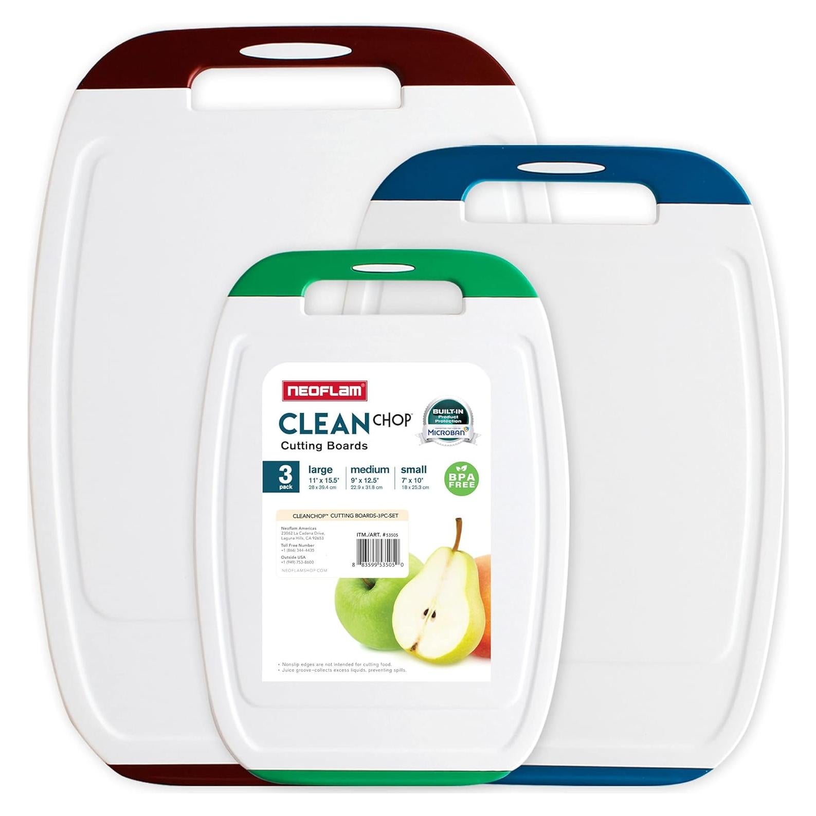 Juego de 3 Tablas de Cortar Neoflam Antimicrobiano Multicolor