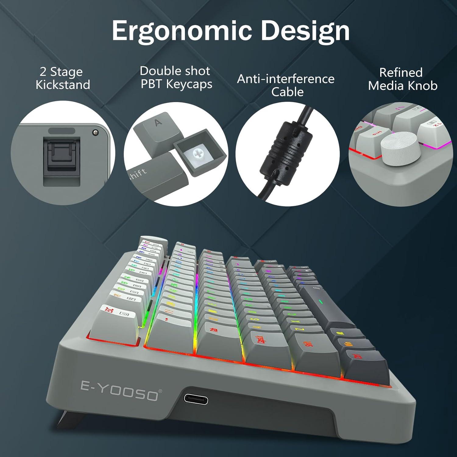 Teclado Gaming E-YOOSO Hz-82, Interruptores Magnéticos, RGB