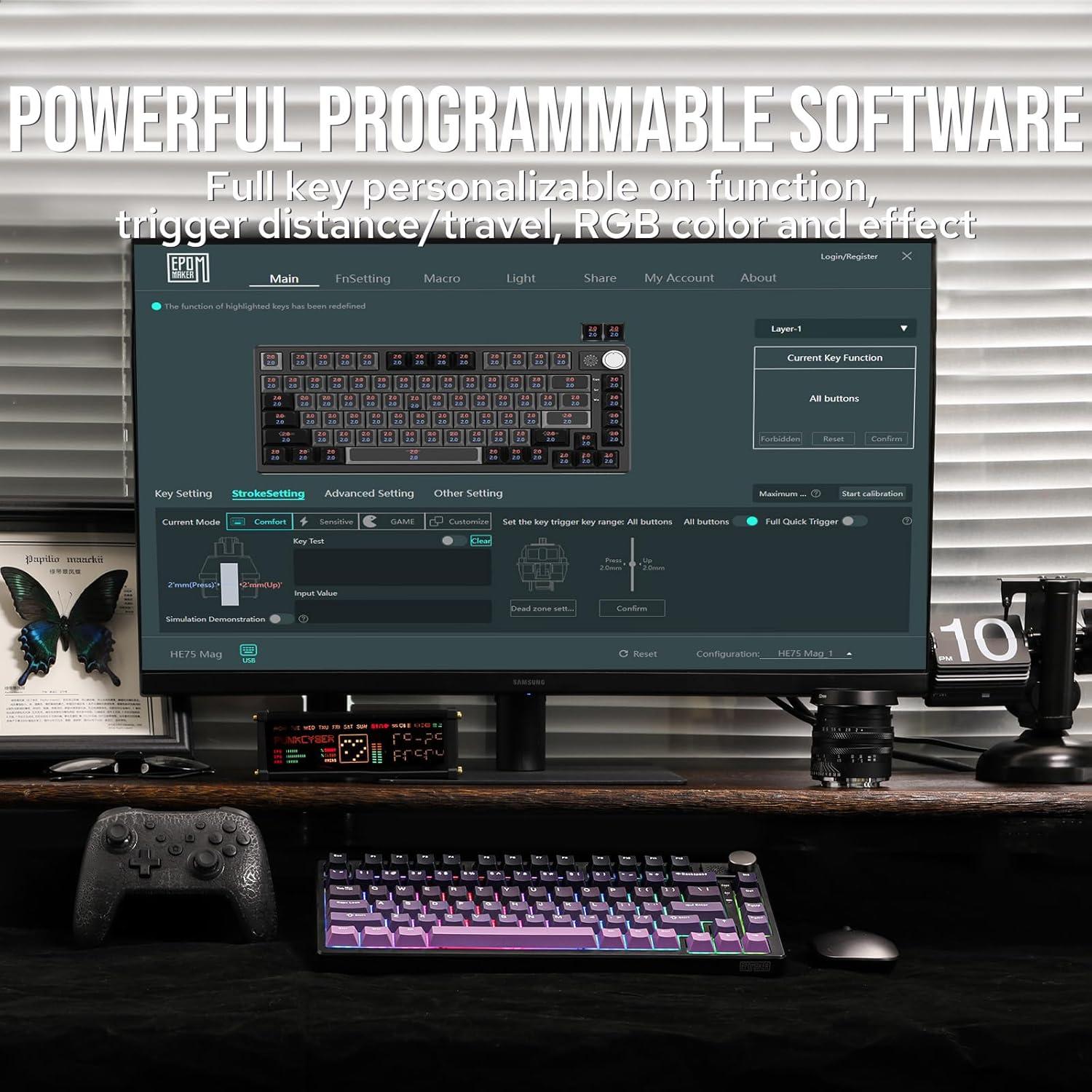 Teclado Inalámbrico EPOMAKER HE75 RGB 75% con Efecto Hall