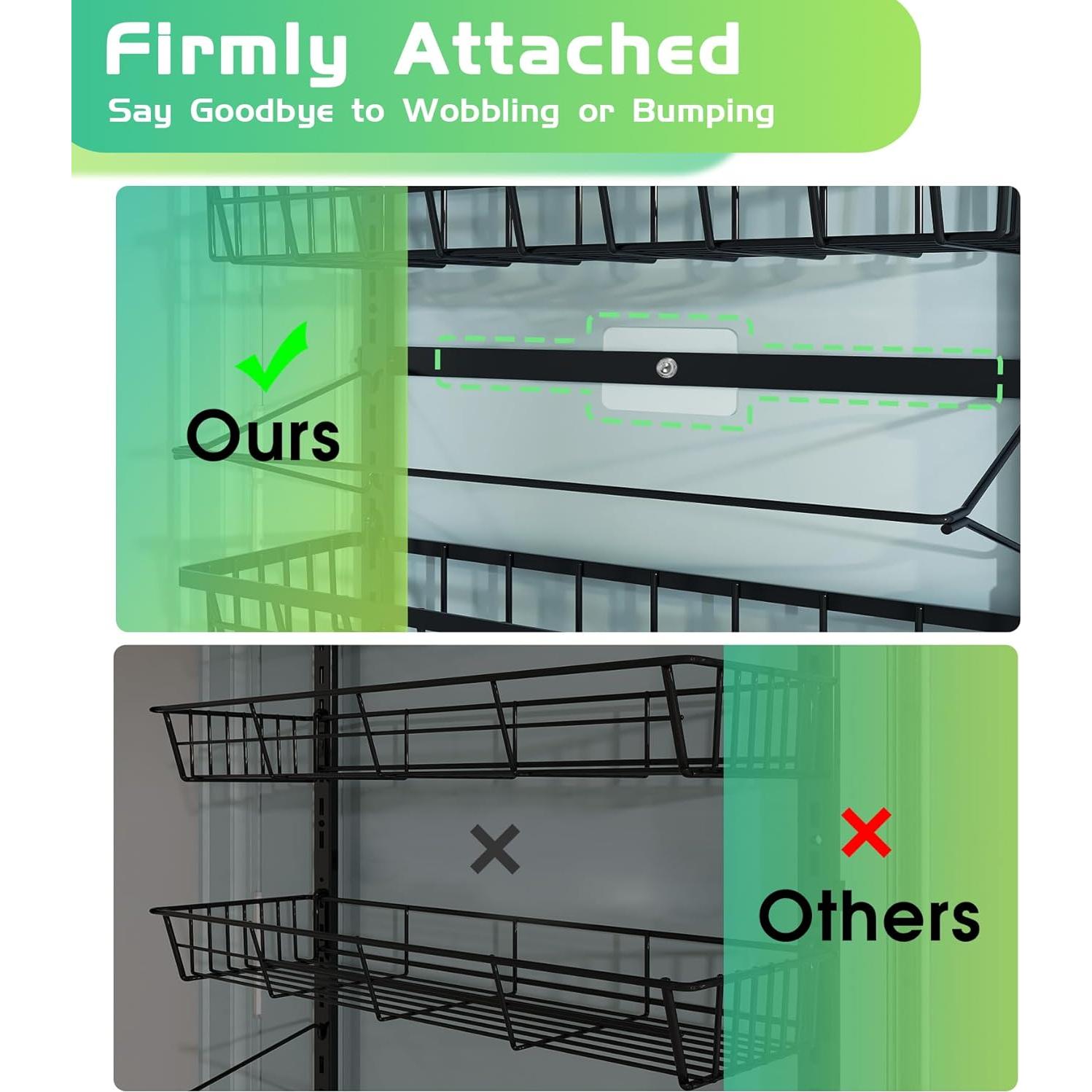 Organizador de despensa sobre la puerta Mefirt 6 niveles Negro