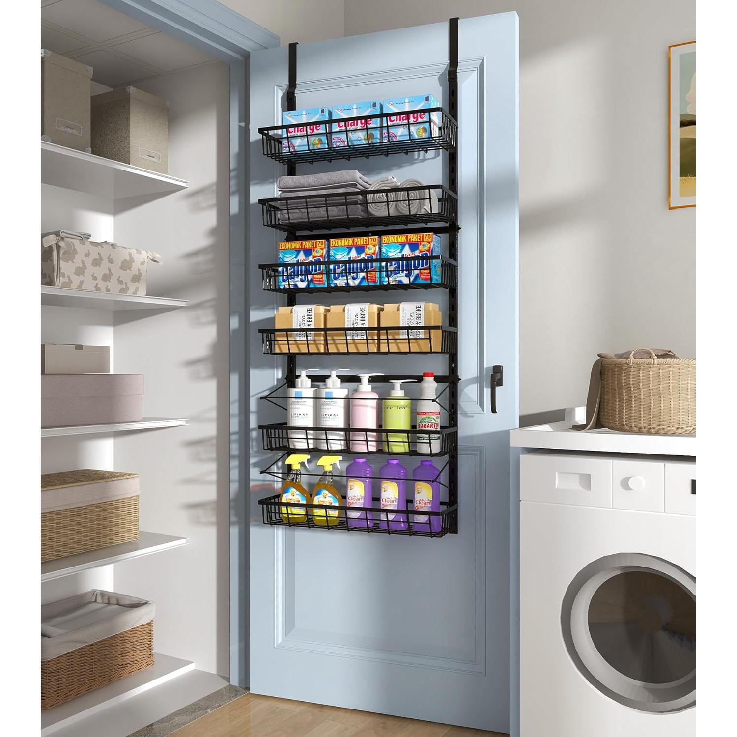 Organizador de despensa sobre la puerta Mefirt 6 niveles Negro