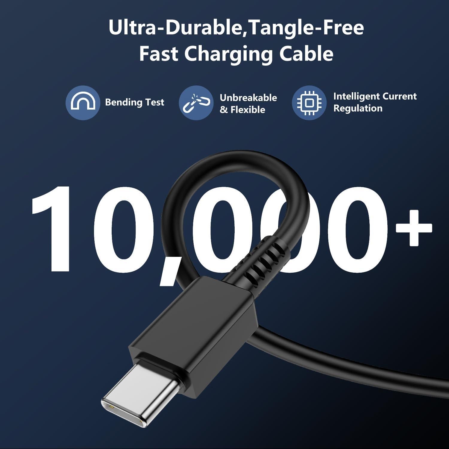Cargador USB C 100W Weiship con 3 Puertos y Cable 1.8m