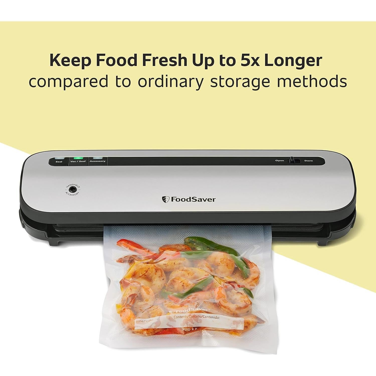 Sellador al vacío FoodSaver VS1260 + 3 bolsas 28 cm x 4.88 m