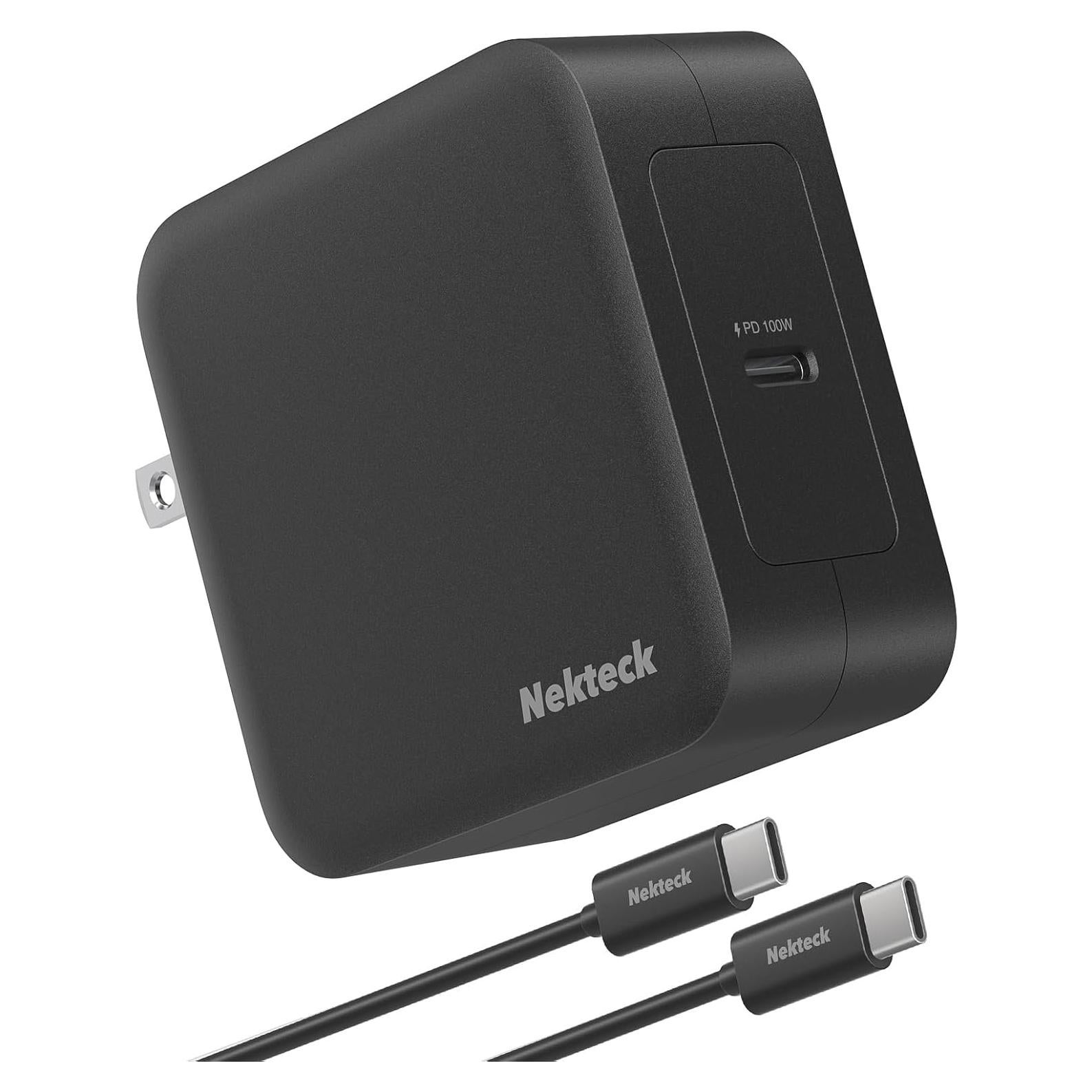 Cargador Nekteck 100W USB-C GaN IV Plegable Negro