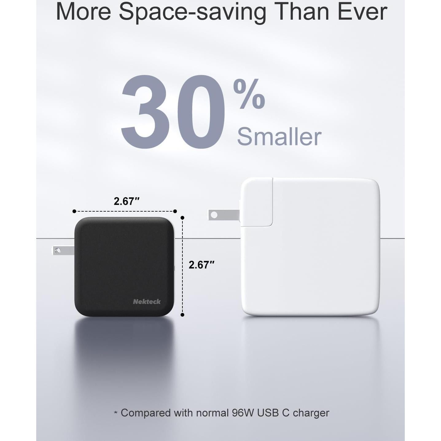 Cargador Nekteck 100W USB-C GaN IV Plegable Negro