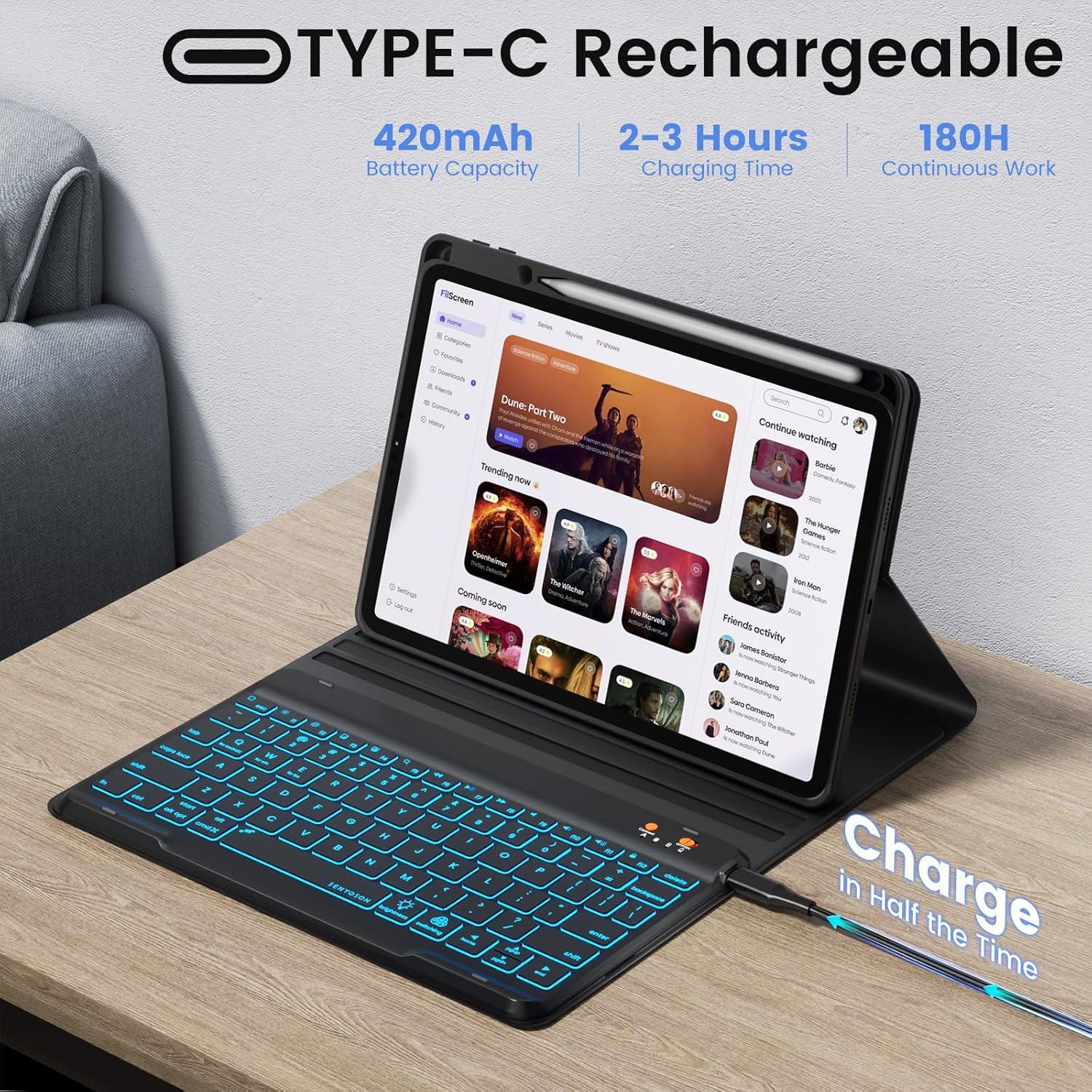 Funda de Teclado Bluetooth BLUTLOTUS para iPad Pro 12.9"