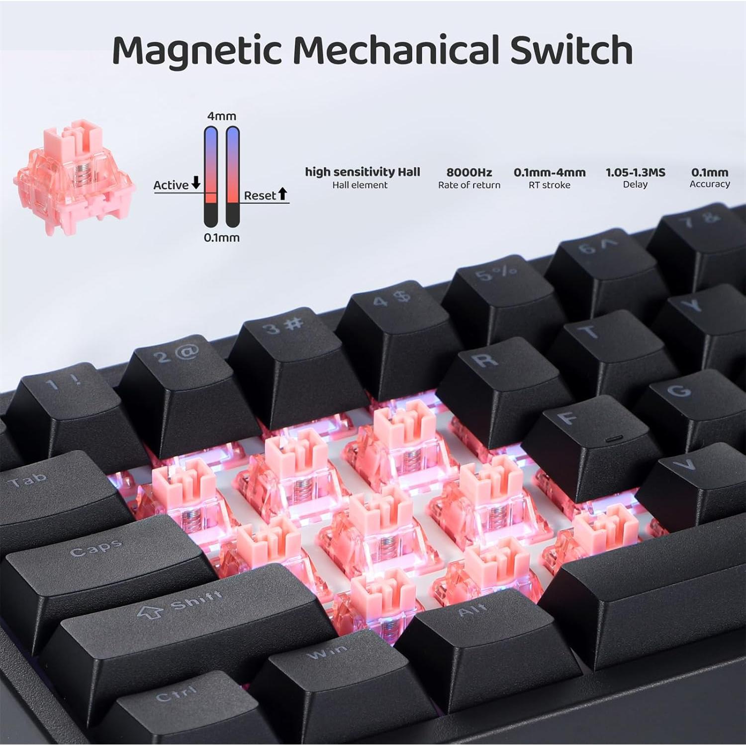 Teclado Mecánico RGB BOYI 66Pro 60% Interruptor Magnético