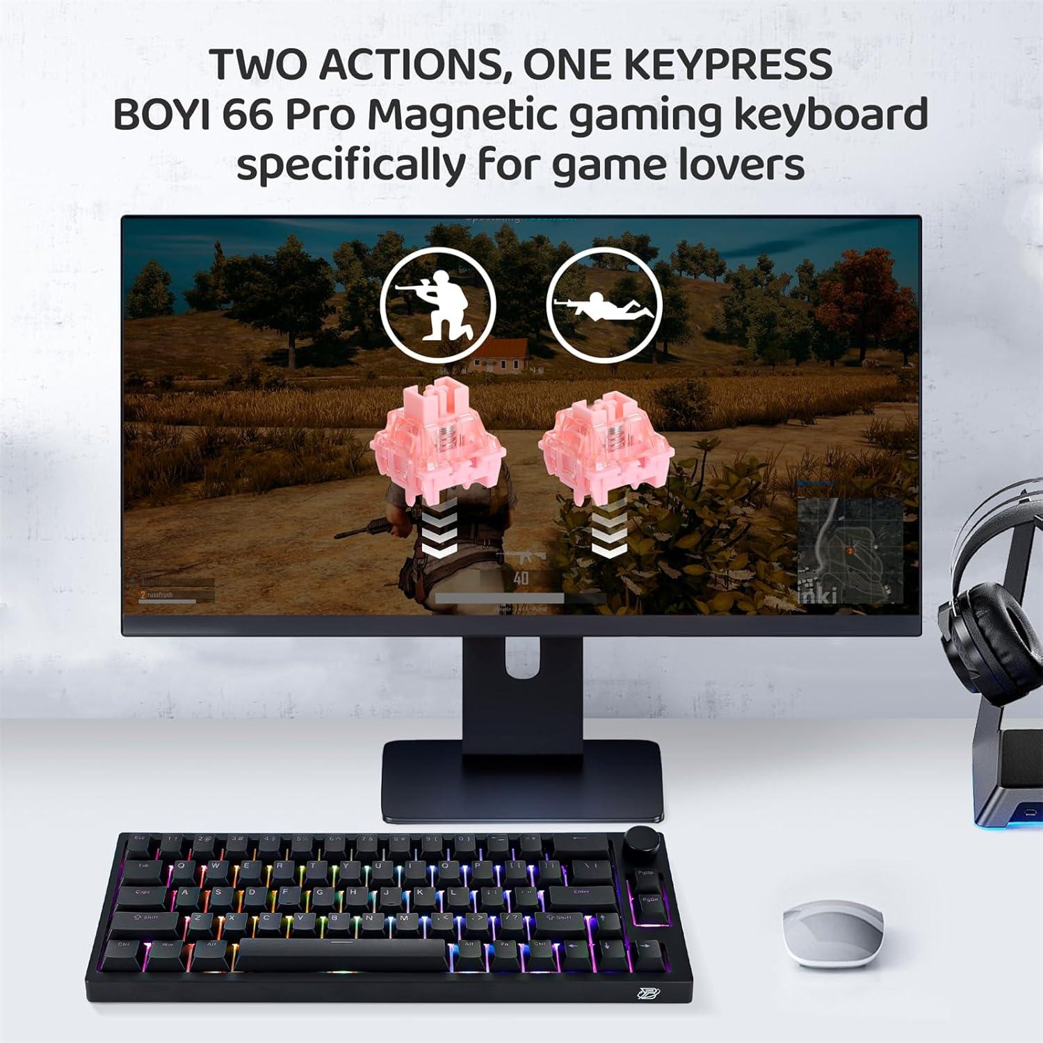 Teclado Mecánico RGB BOYI 66Pro 60% Interruptor Magnético