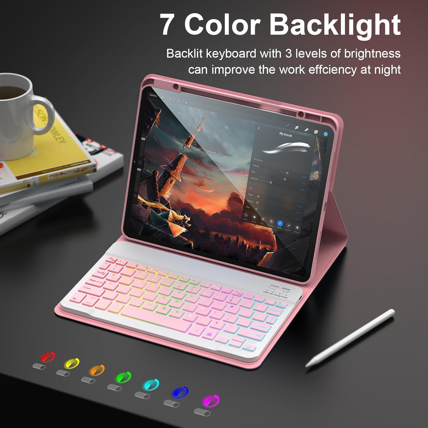 Funda Teclado Inalámbrico ALIWLHOF para iPad Pro 12.9" 2022-2018