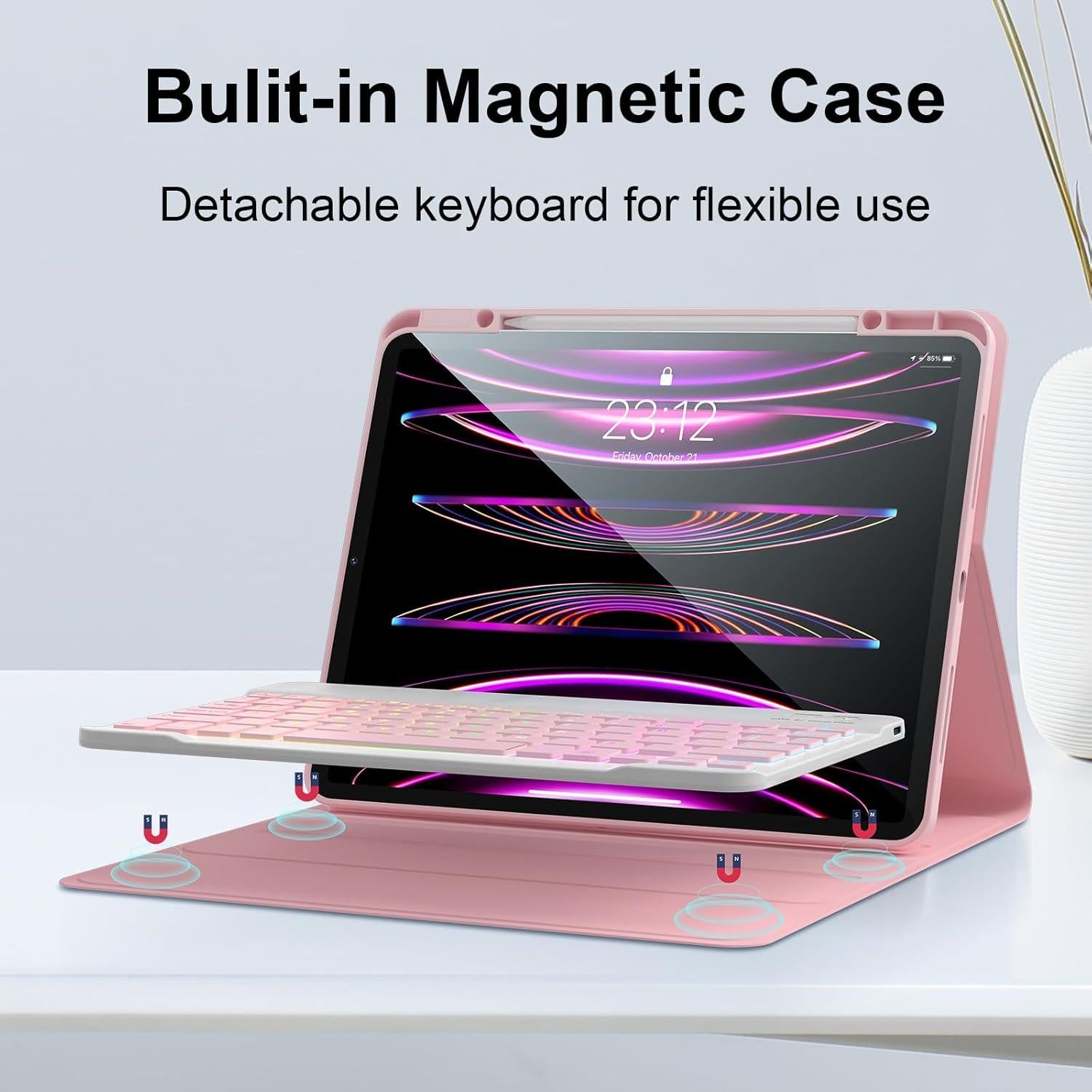 Funda Teclado Inalámbrico ALIWLHOF para iPad Pro 12.9" 2022-2018