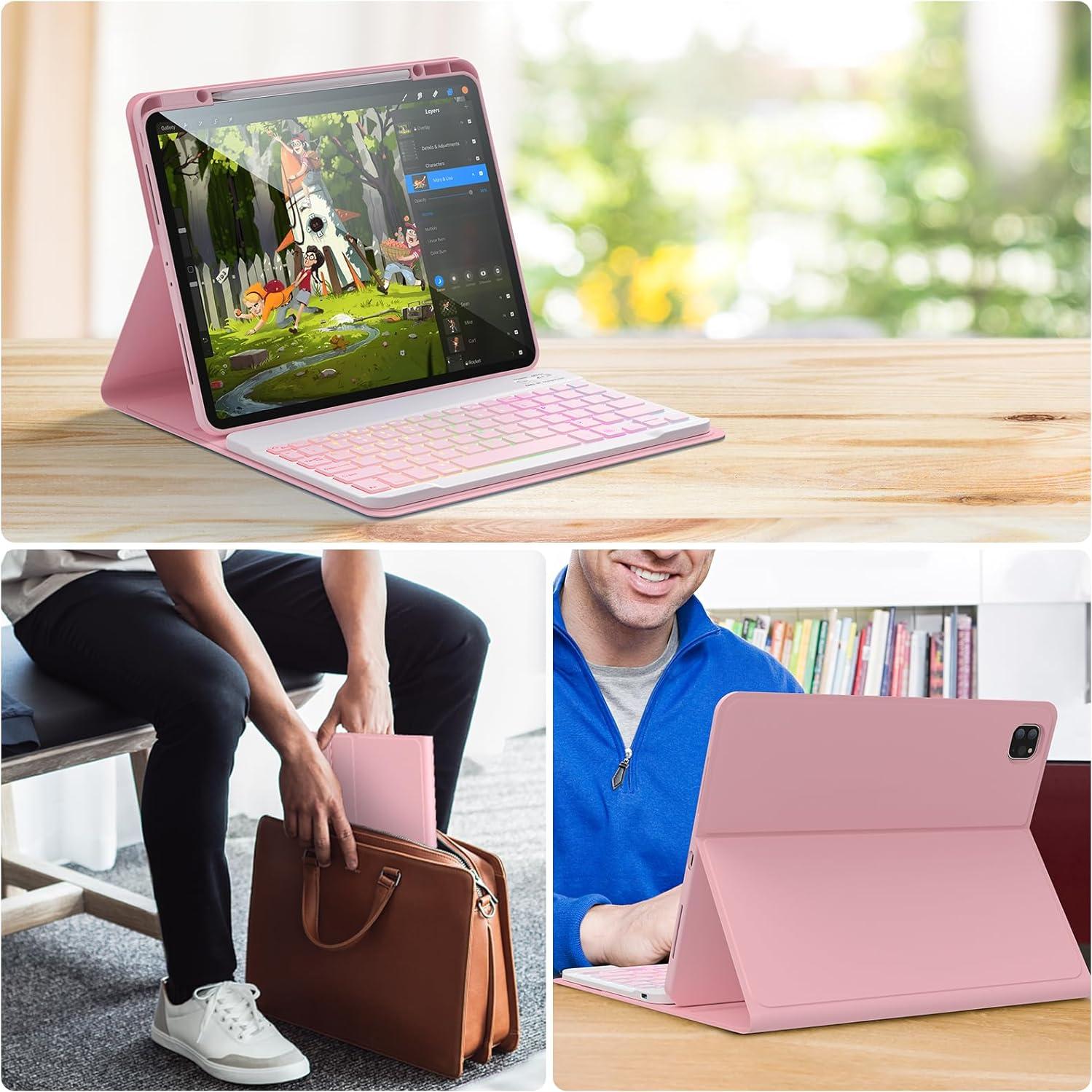 Funda Teclado Inalámbrico ALIWLHOF para iPad Pro 12.9" 2022-2018