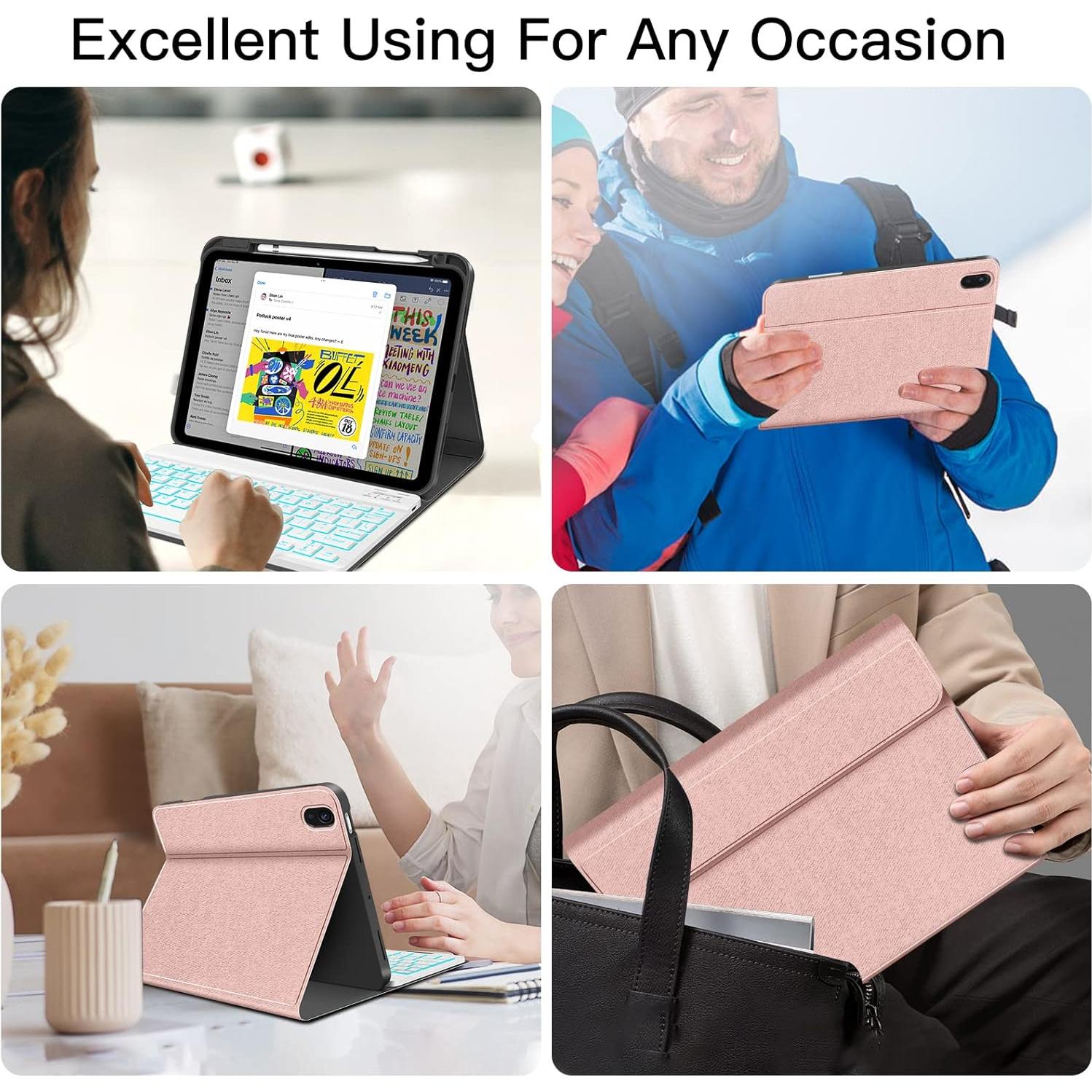 Funda con Teclado Inalámbrico JUQITECH para iPad 11" y 10.9"