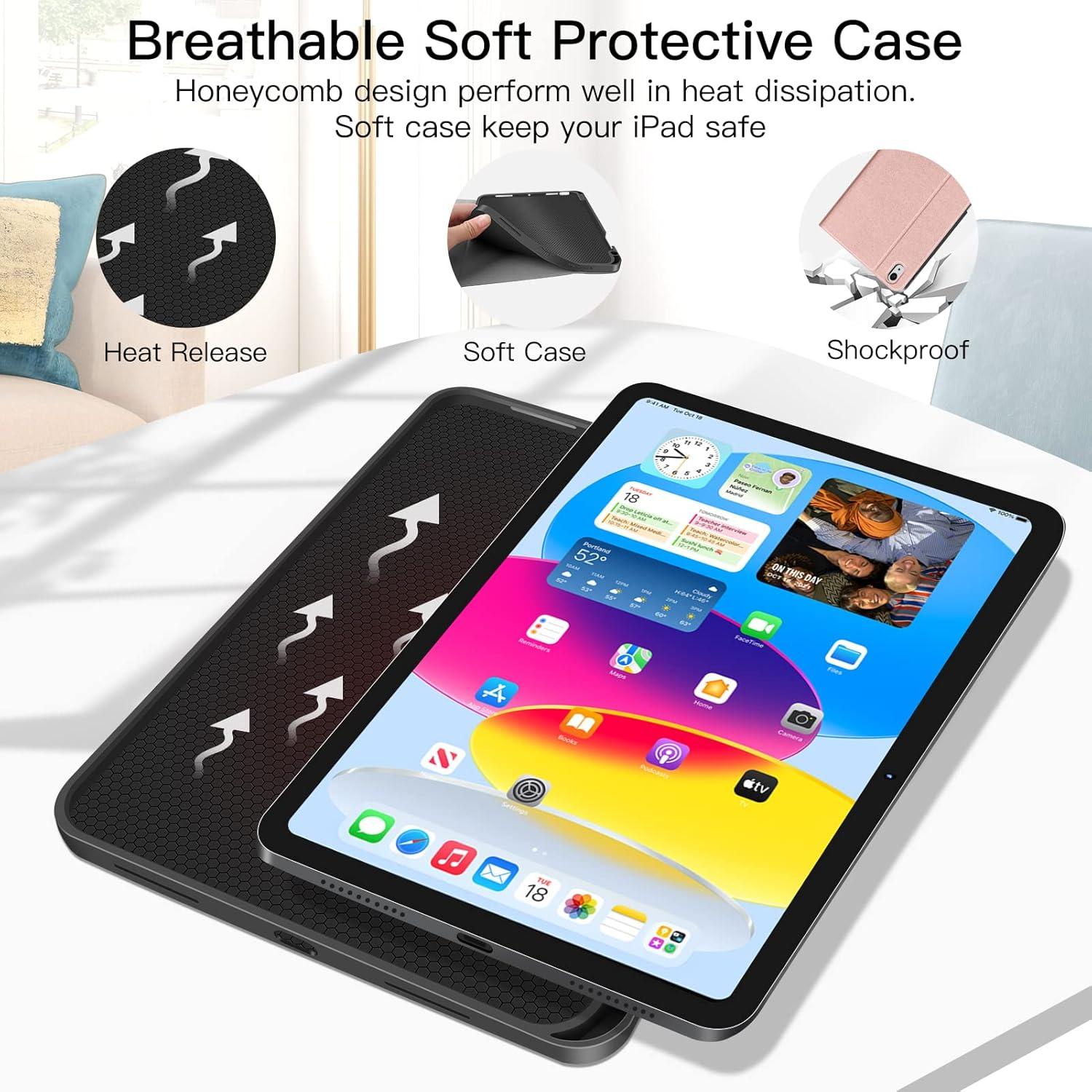 Funda con Teclado Inalámbrico JUQITECH para iPad 11" y 10.9"