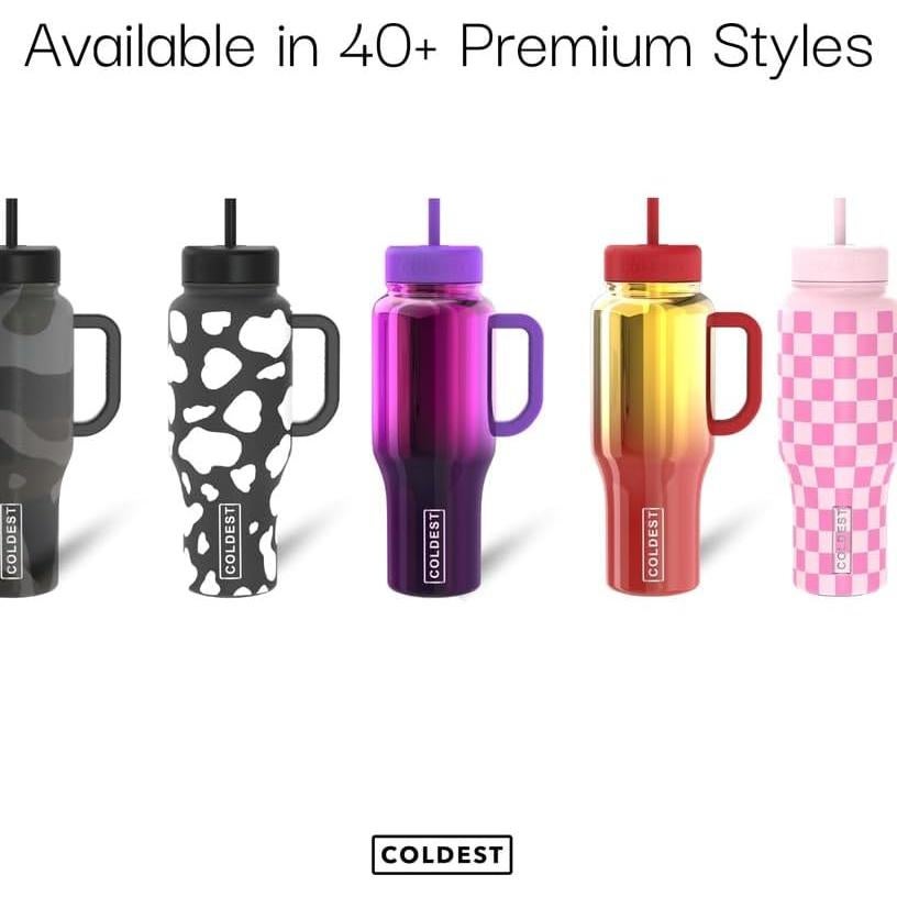 Taza aislada 36 oz El Agua Más Fría con Asa y Popote