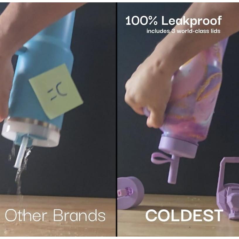 Taza aislada 36 oz El Agua Más Fría con Asa y Popote