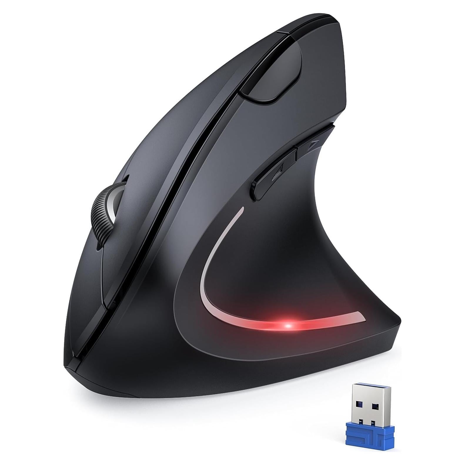 Ratón Vertical Inalámbrico Ergonómico TECKNET 4800 DPI Negro