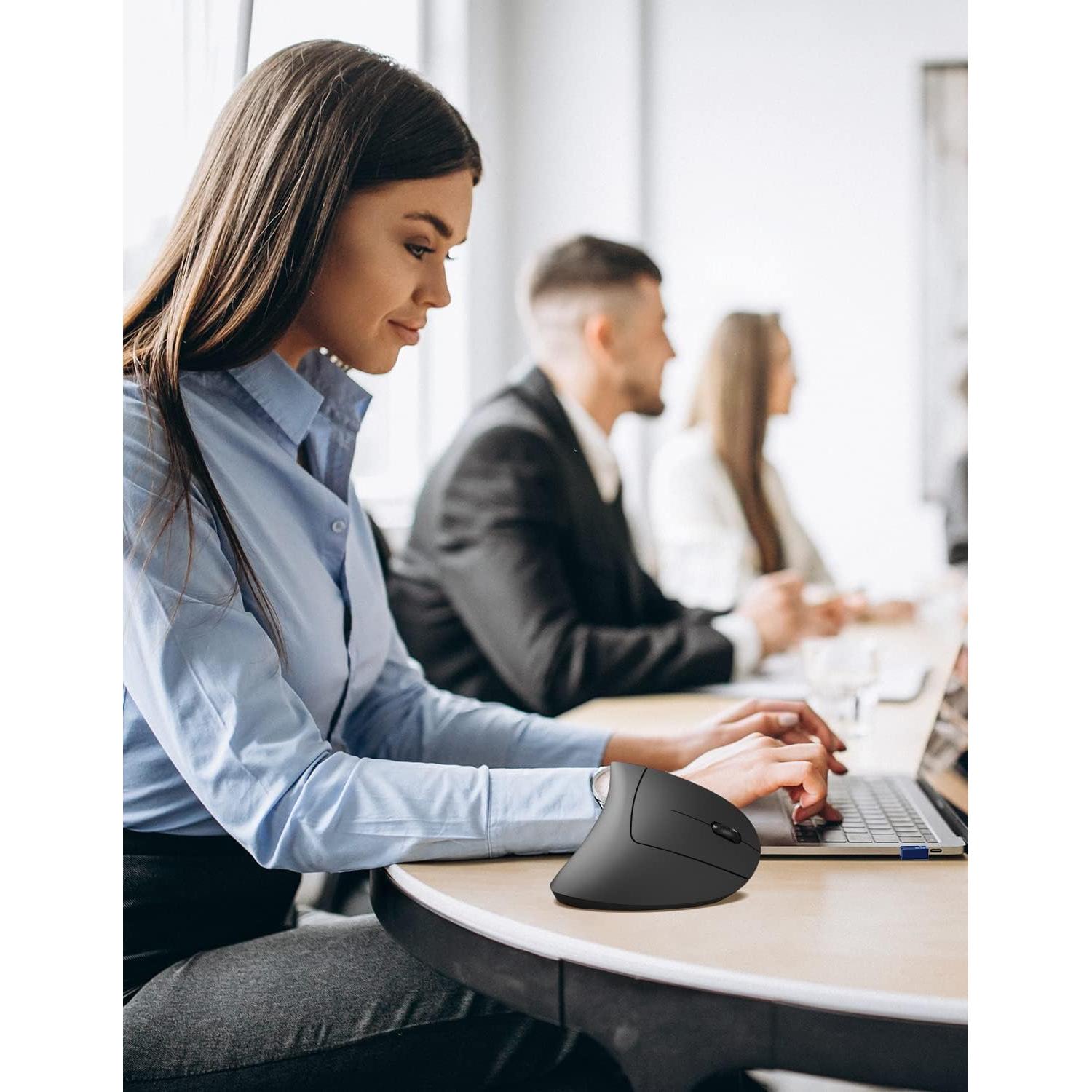 Ratón Vertical Inalámbrico Ergonómico TECKNET 4800 DPI Negro