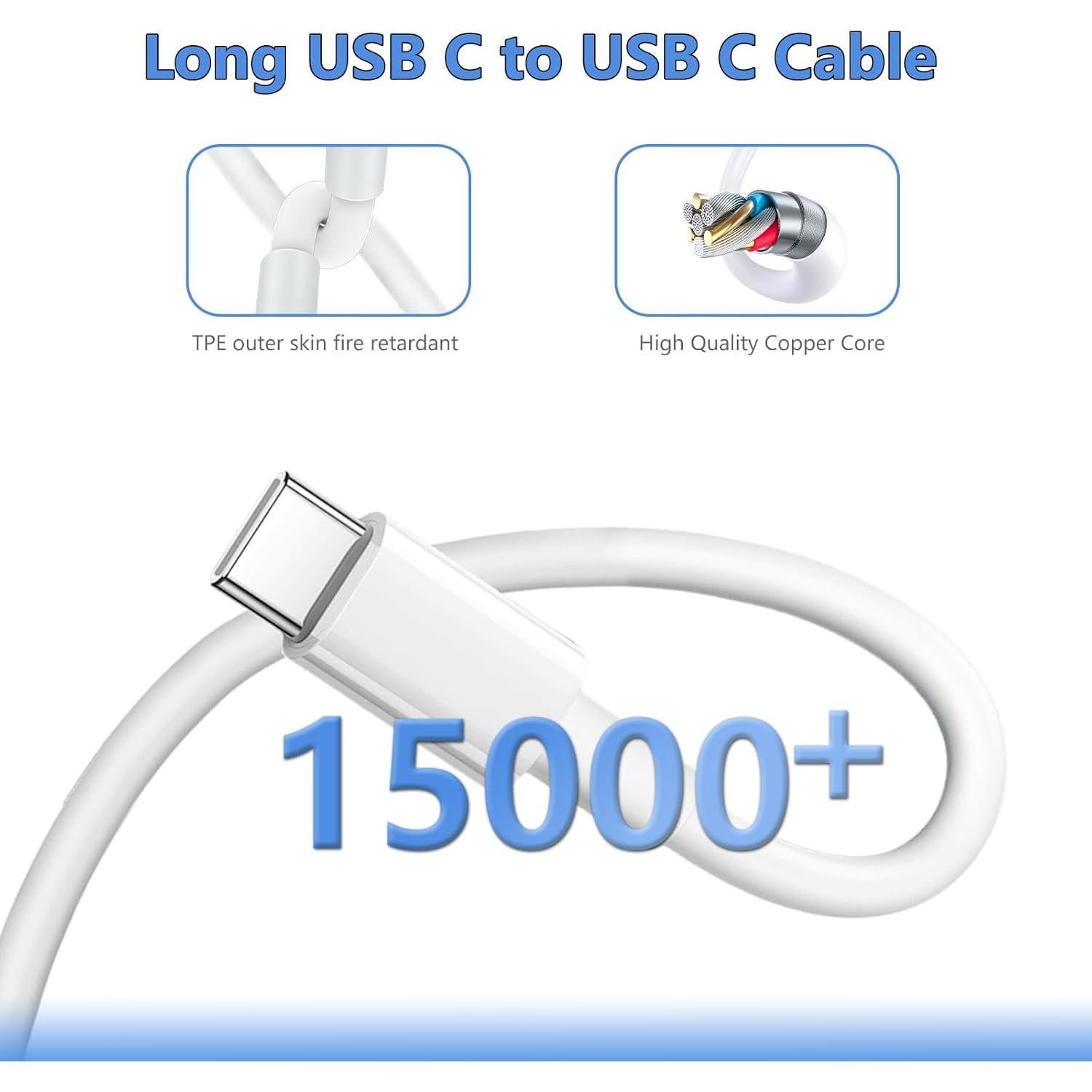 Cargador Rápido 20W BWNWOVOS + Cable USB C a C 10FT