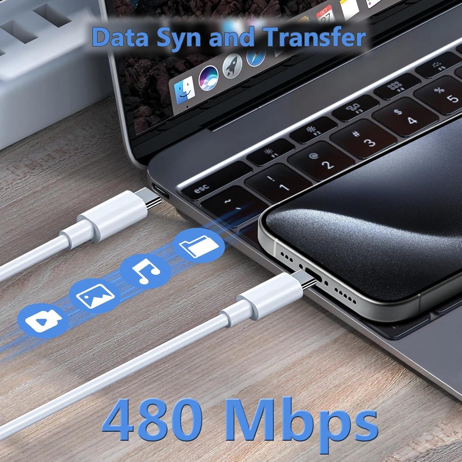 Cargador Rápido 20W BWNWOVOS + Cable USB C a C 10FT