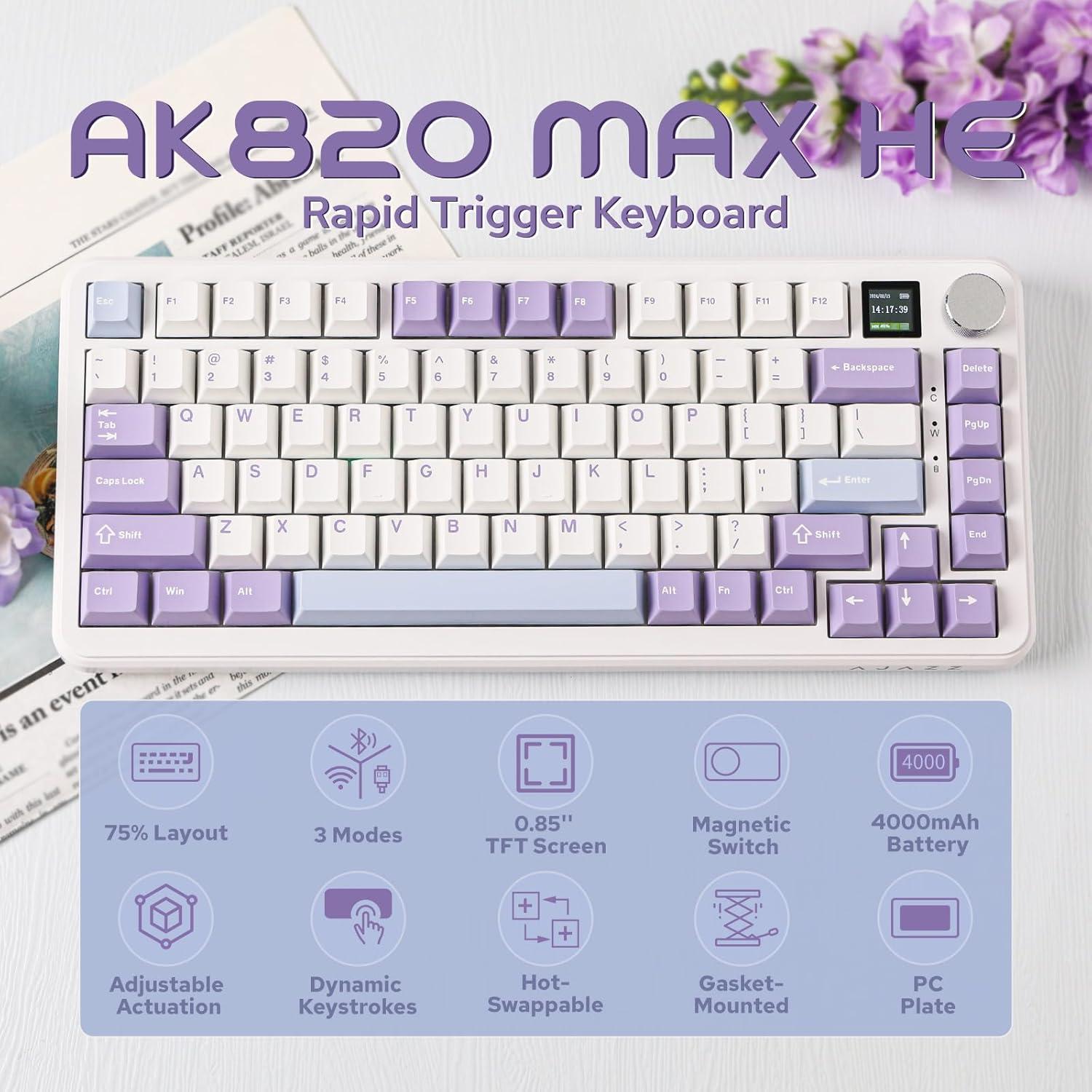 Teclado Gaming AJAZZ AK820 MAX HE Inalámbrico RGB 75%