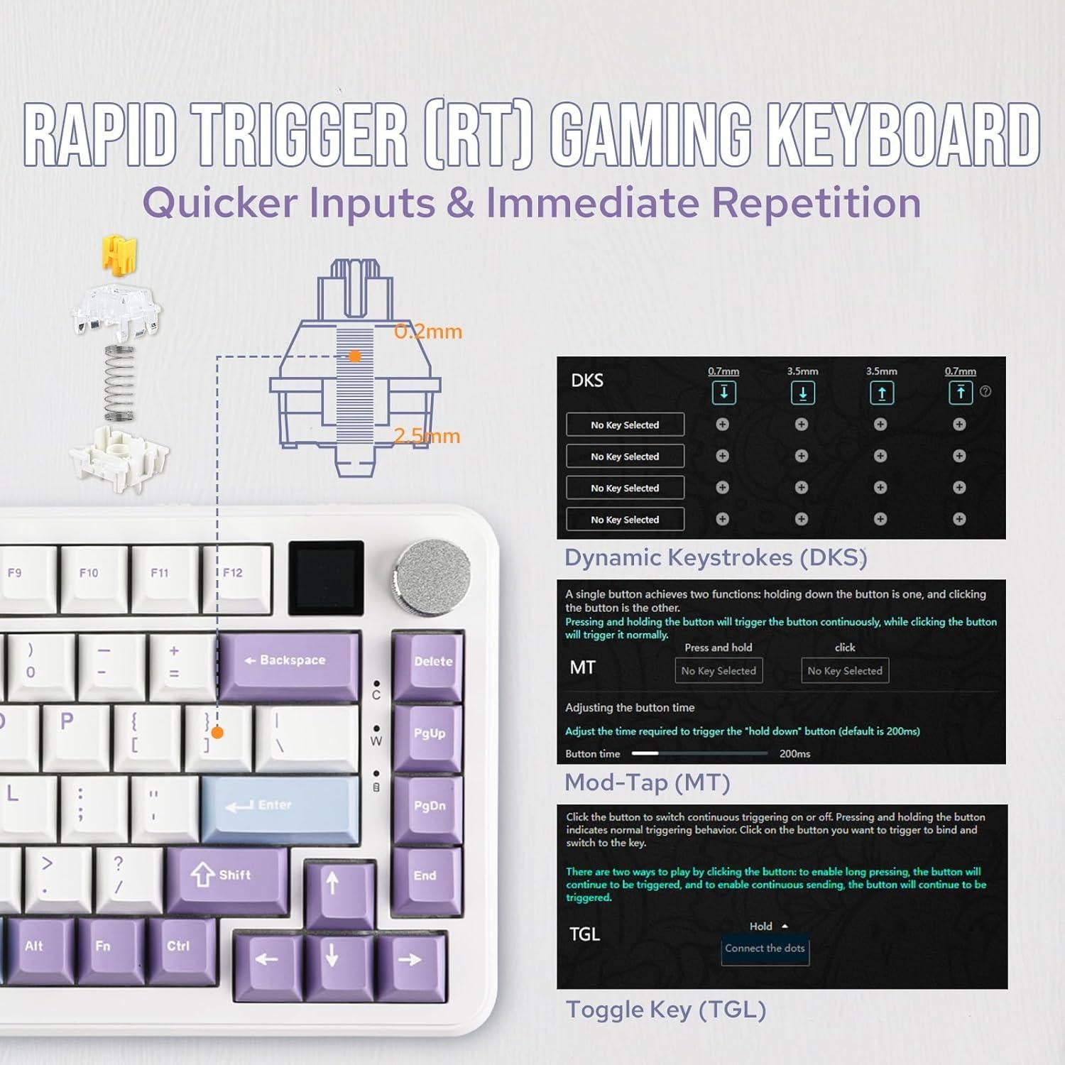 Teclado Gaming AJAZZ AK820 MAX HE Inalámbrico RGB 75%