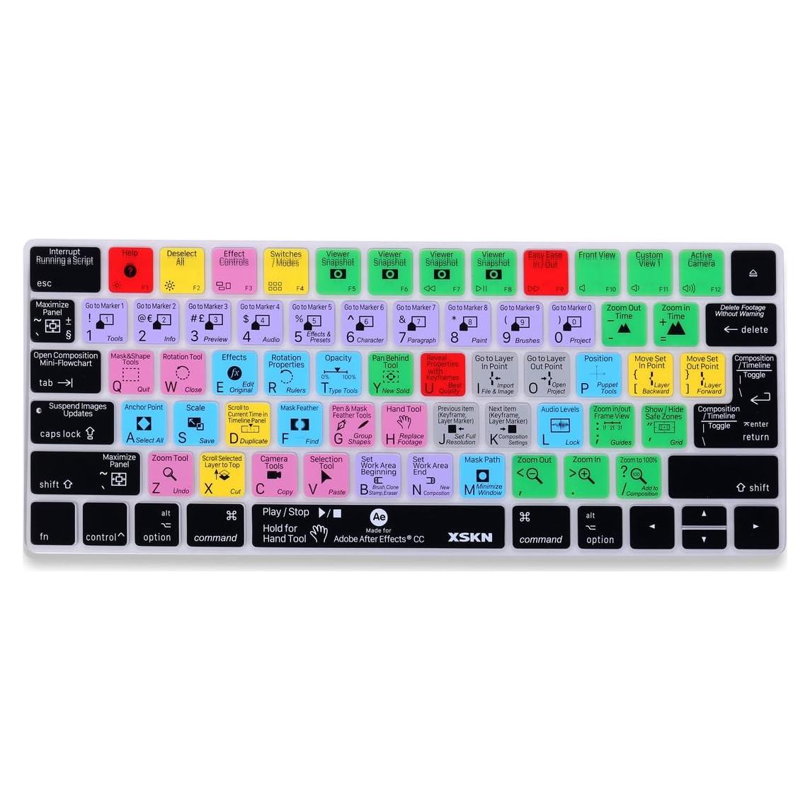 Cubierta de Teclado de Silicona XSKN para Adobe After Effects