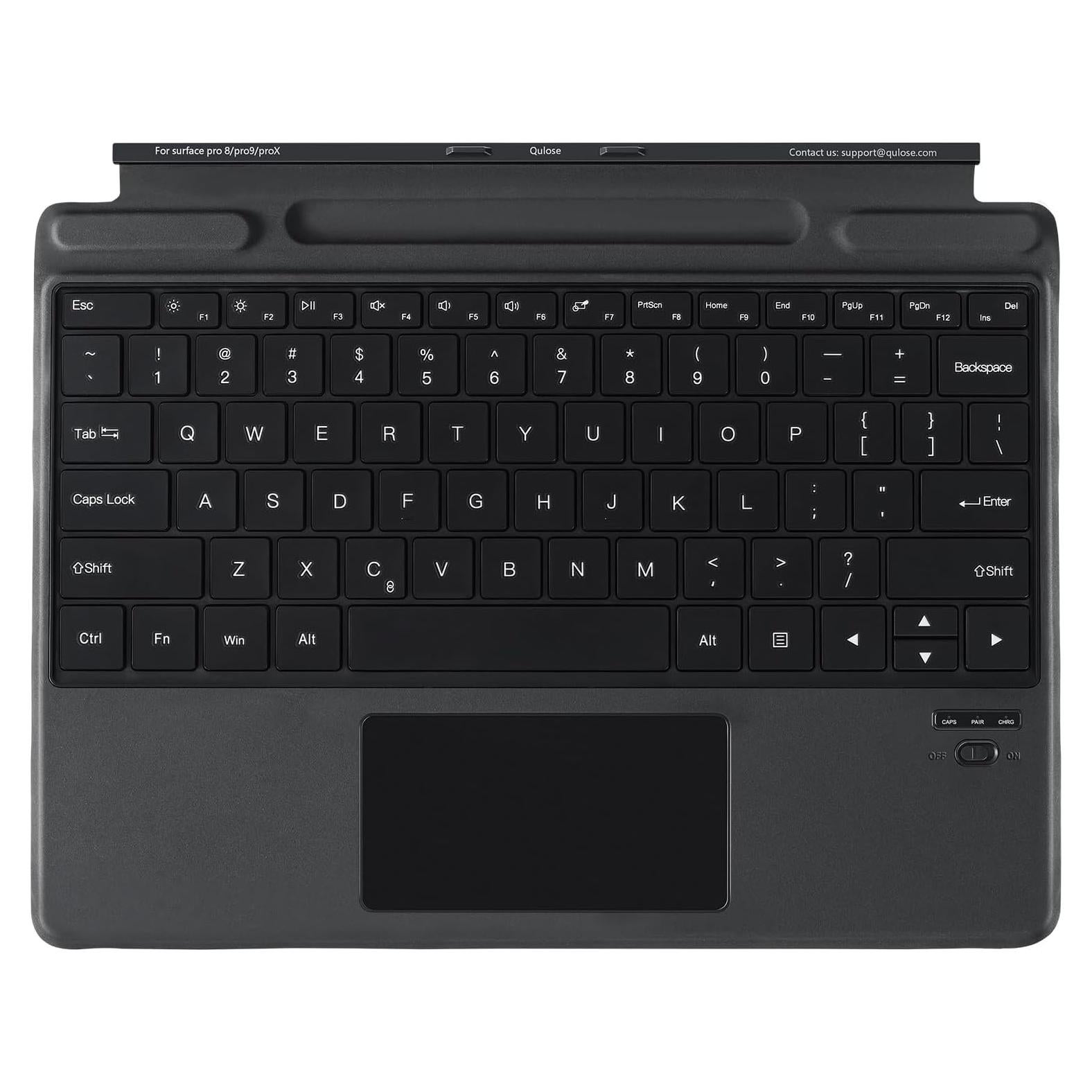 Teclado Inalámbrico Bluetooth Qulose para Surface Pro 11/10/9/8/X - Negro