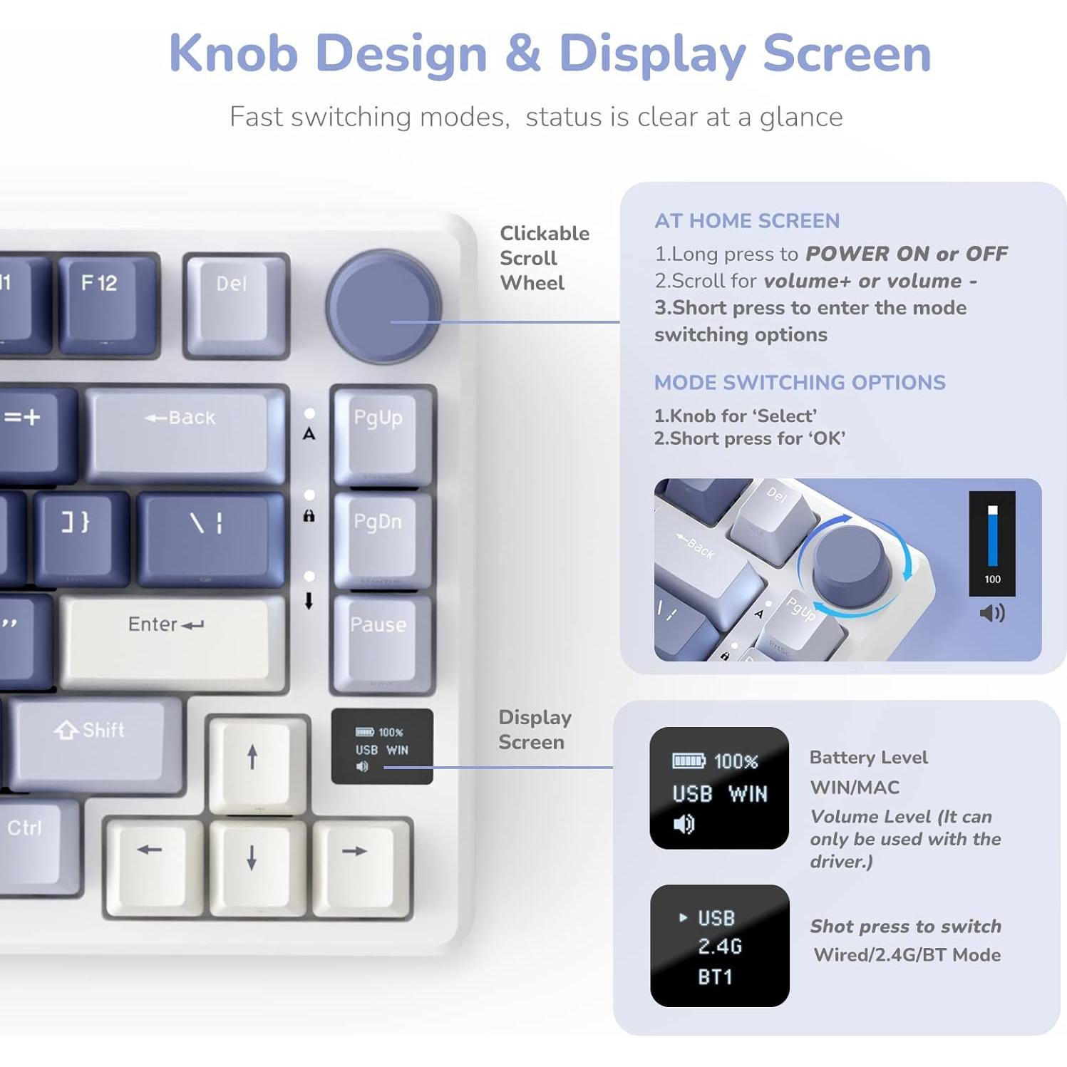 Teclado Mecánico RK Royal Kludge M75 75% RGB Bluetooth