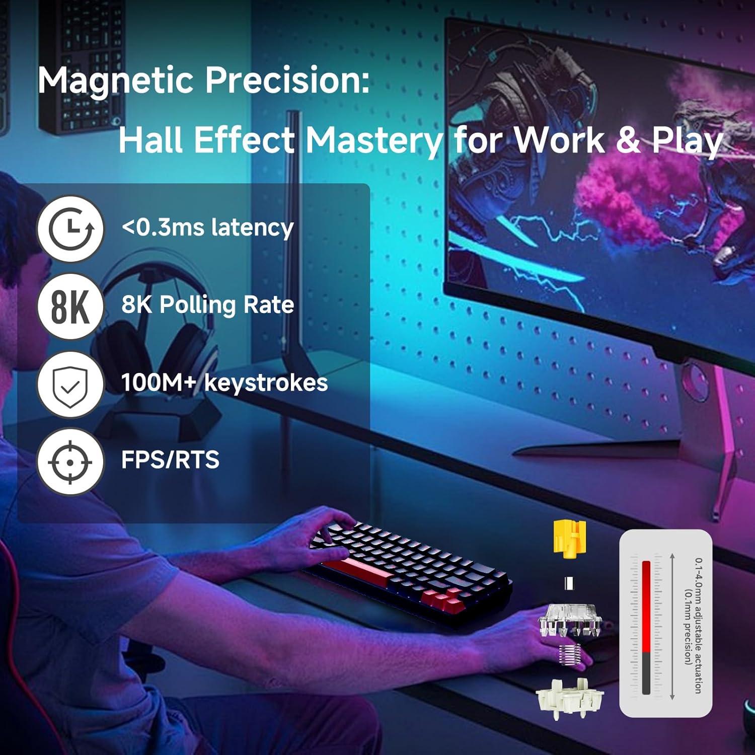 Teclado Mecánico TMKB T68SE 60% RGB para Juegos FPS/RTS