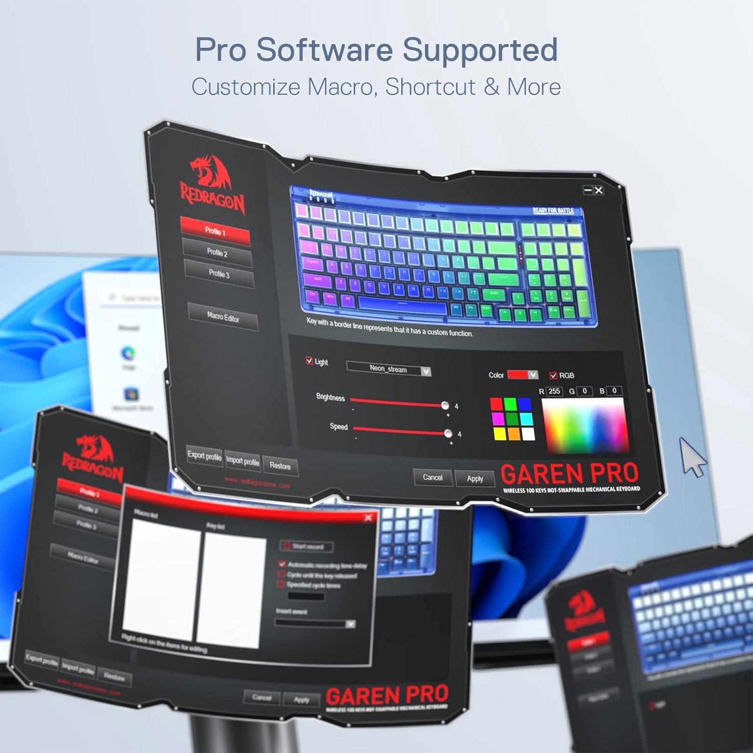 Teclado Gaming Inalámbrico Redragon K656 PRO RGB 100 Teclas