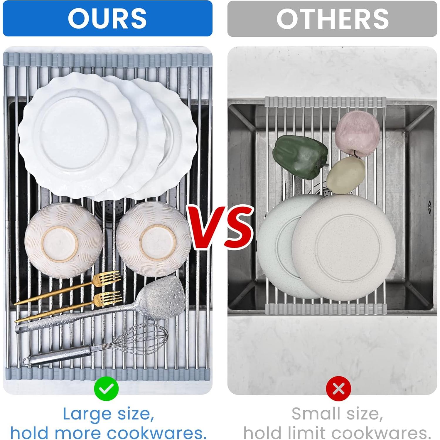 Escurridor de Platos Plegable Romise 22"x13.8" Acero Inoxidable