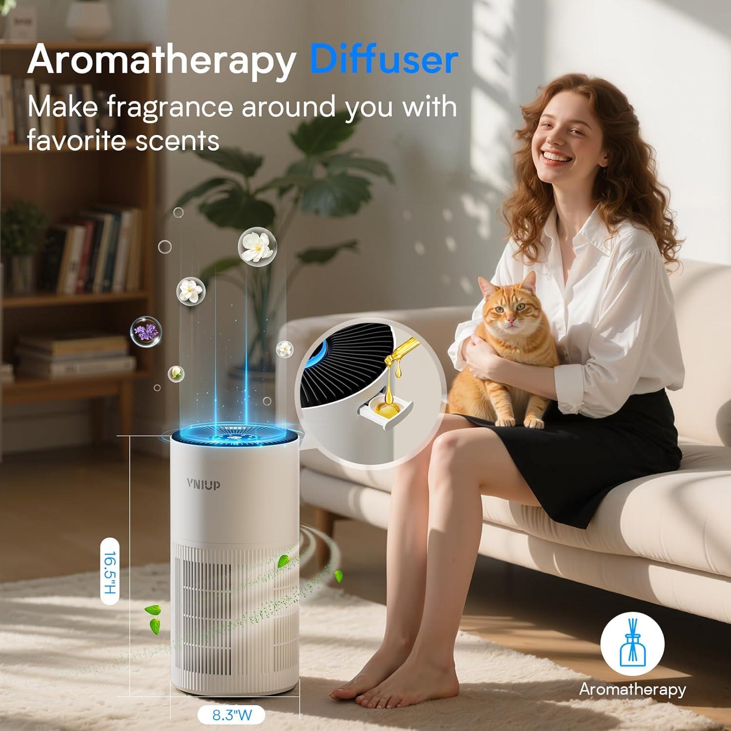 Purificador de Aire VNIUP ZQA-6000A HEPA H14 para Habitaciones Grandes