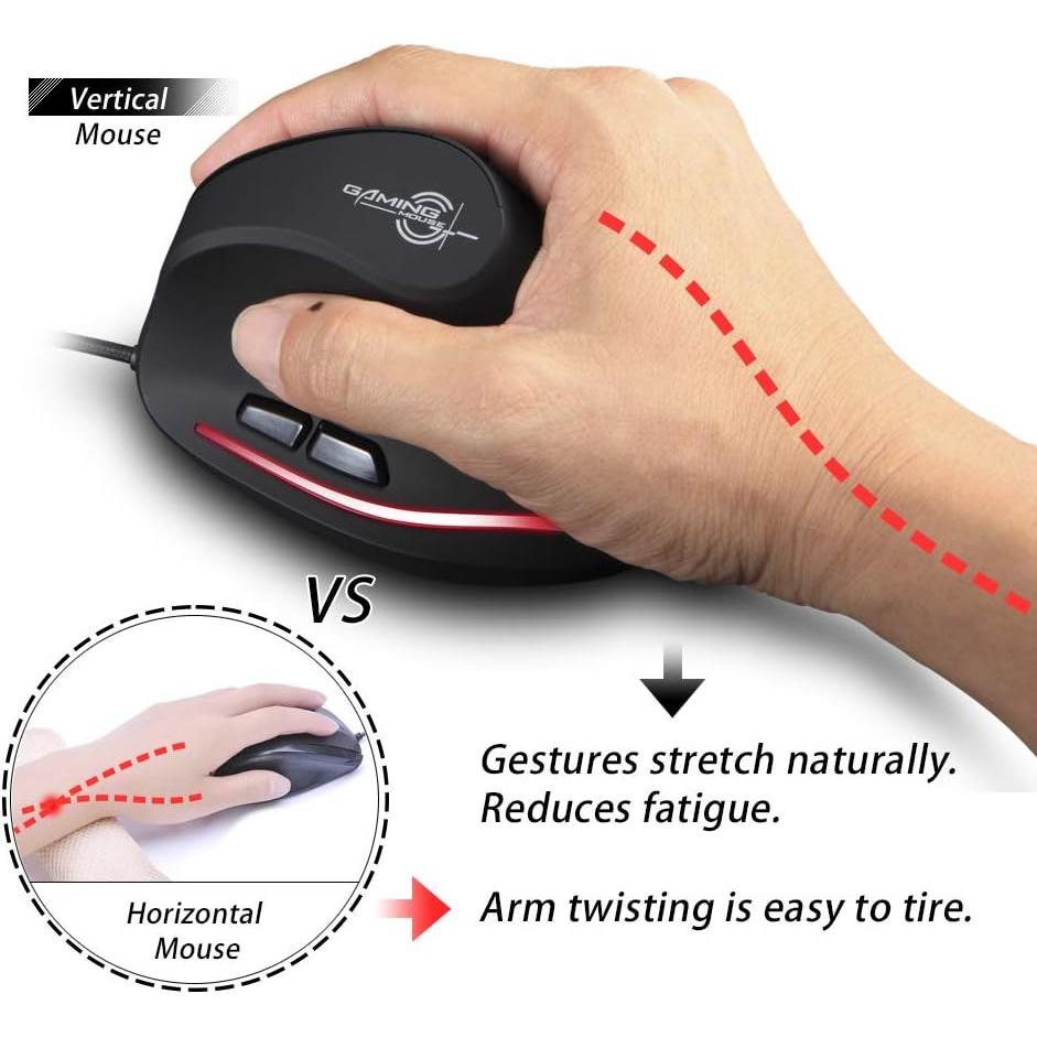 Ratón Vertical Ergonómico ZLOT 19T20 USB 6 Botones 3200 DPI
