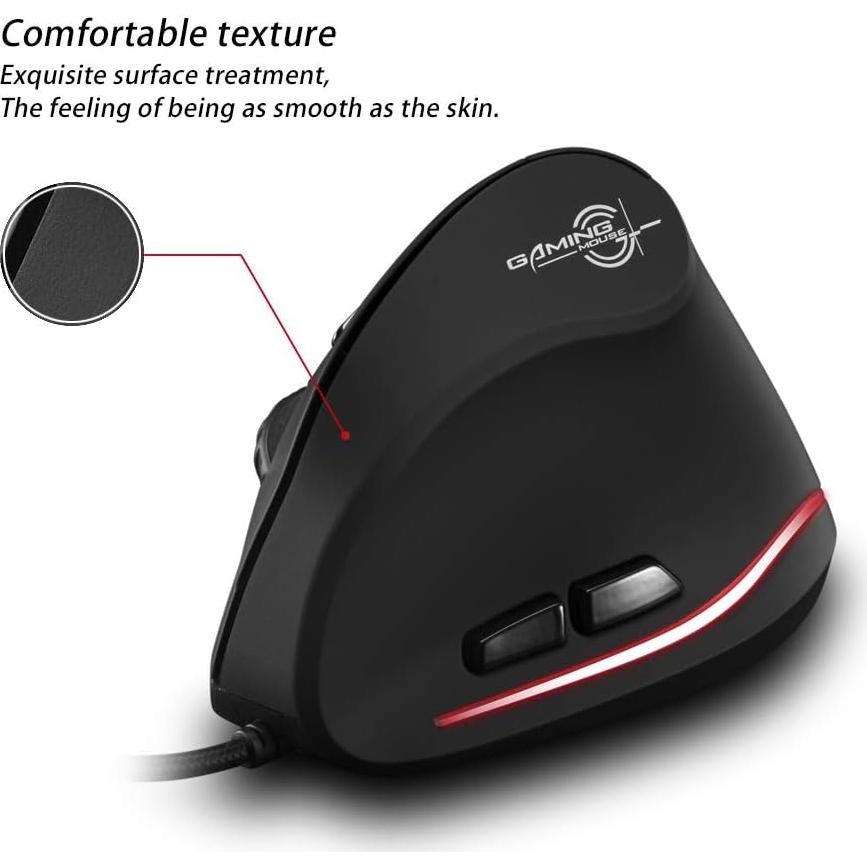 Ratón Vertical Ergonómico ZLOT 19T20 USB 6 Botones 3200 DPI