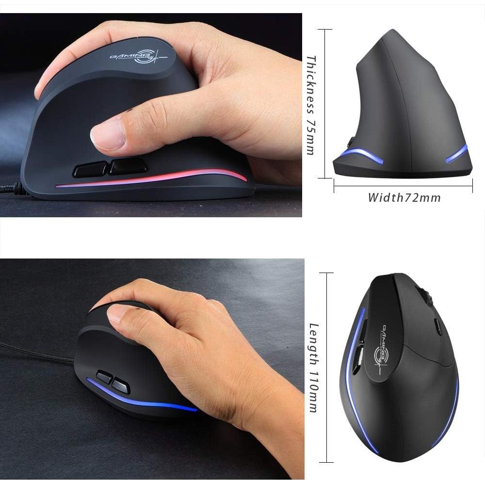 Ratón Vertical Ergonómico ZLOT 19T20 USB 6 Botones 3200 DPI