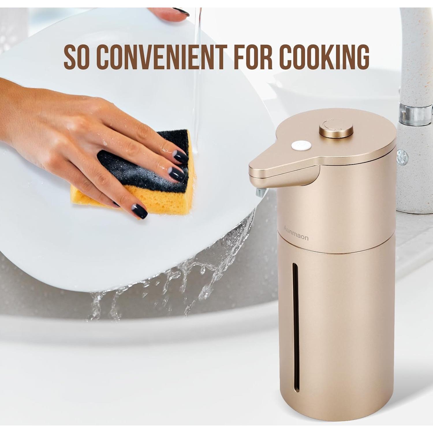 Dispensador de Jabón Automático Aunmaon Dorado 370ml Manos Libres