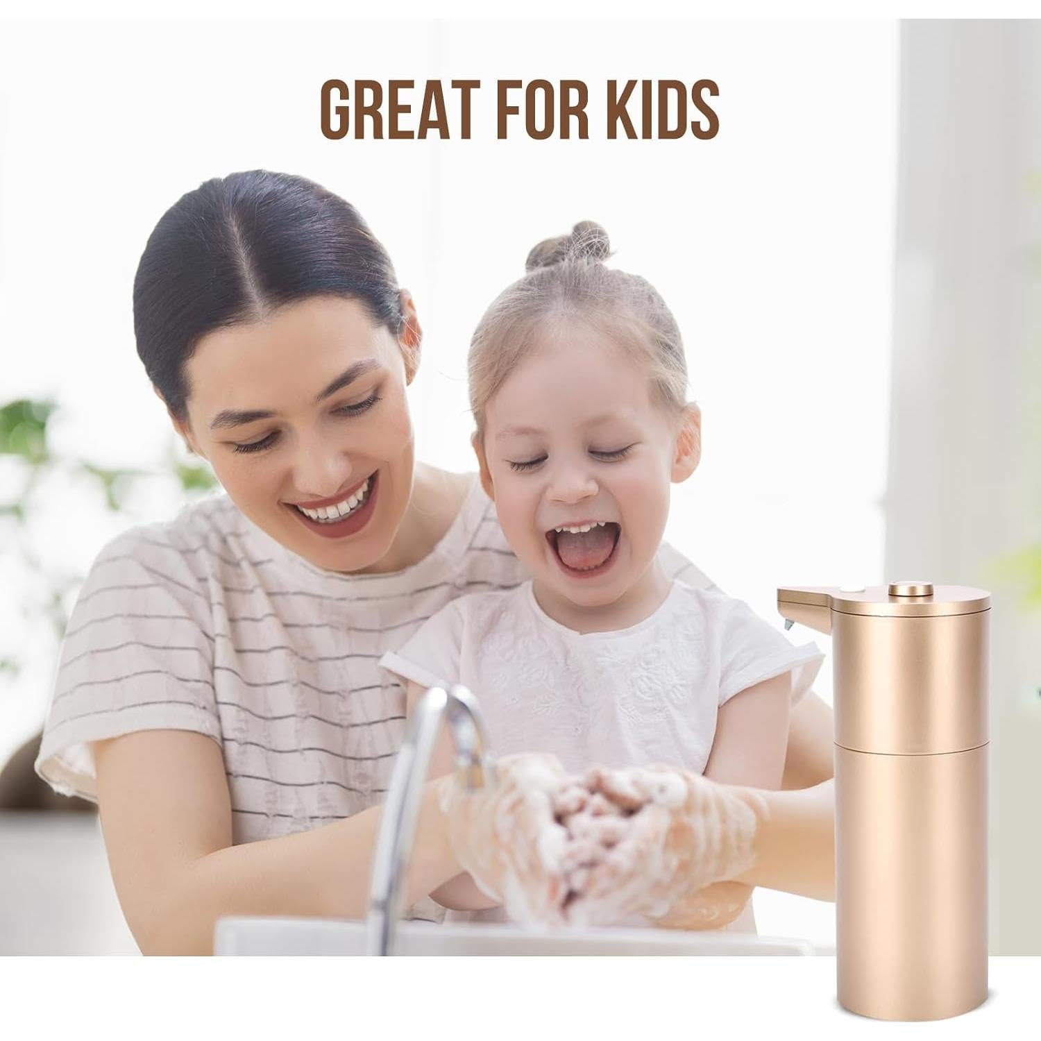 Dispensador de Jabón Automático Aunmaon Dorado 370ml Manos Libres