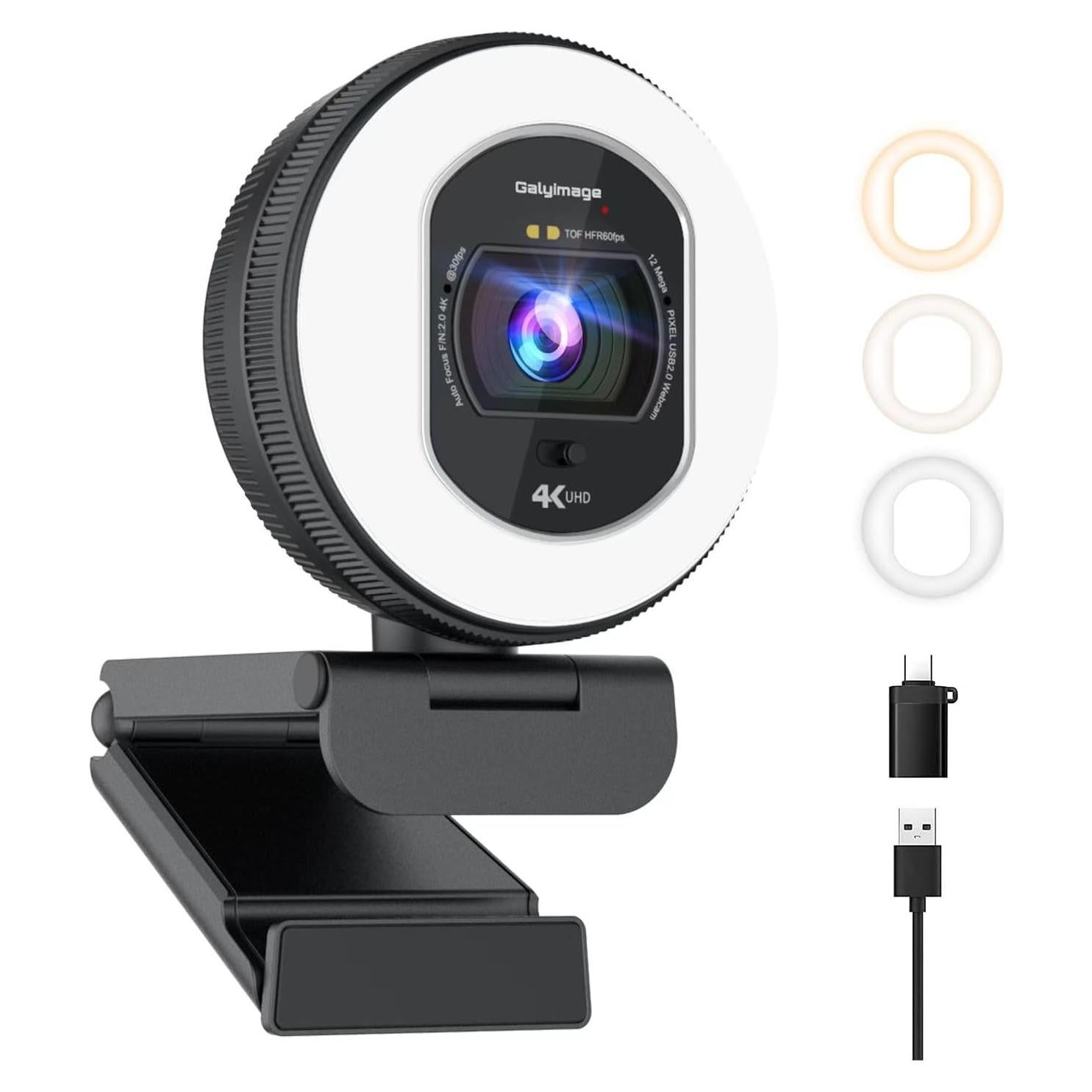 Cámara Web 4K Galyimage con Autofoco y Micrófonos Dual