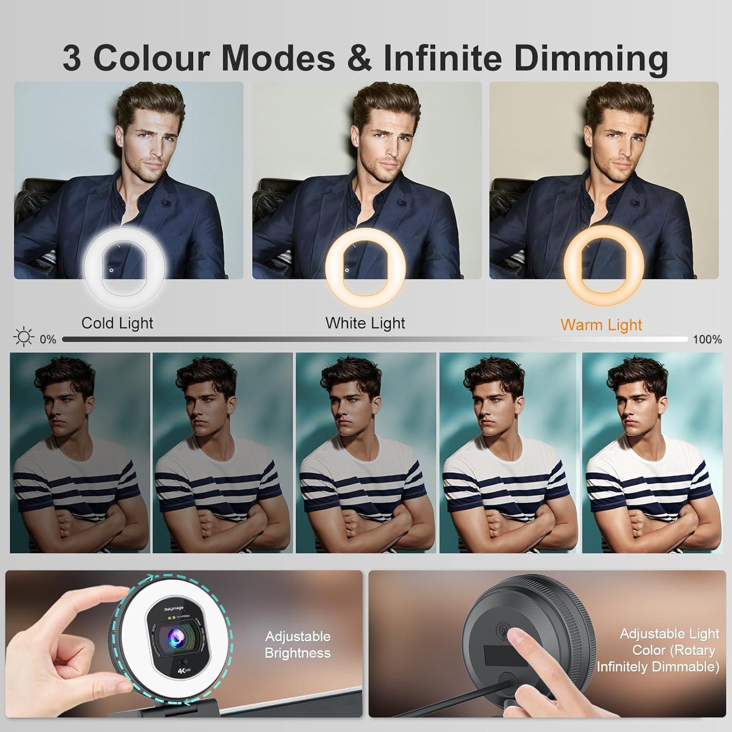 Cámara Web 4K Galyimage con Autofoco y Micrófonos Dual