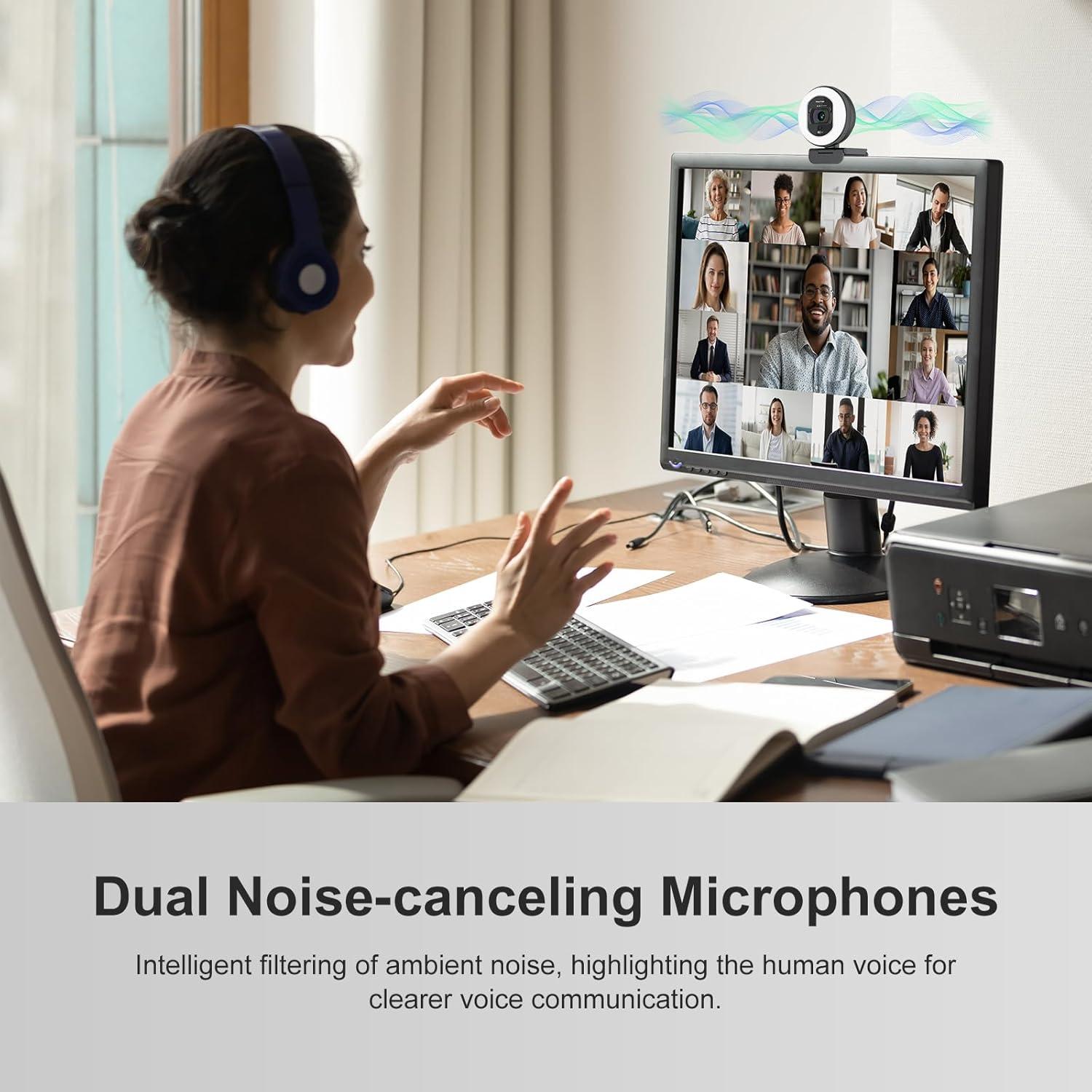 Cámara Web 4K Galyimage con Autofoco y Micrófonos Dual