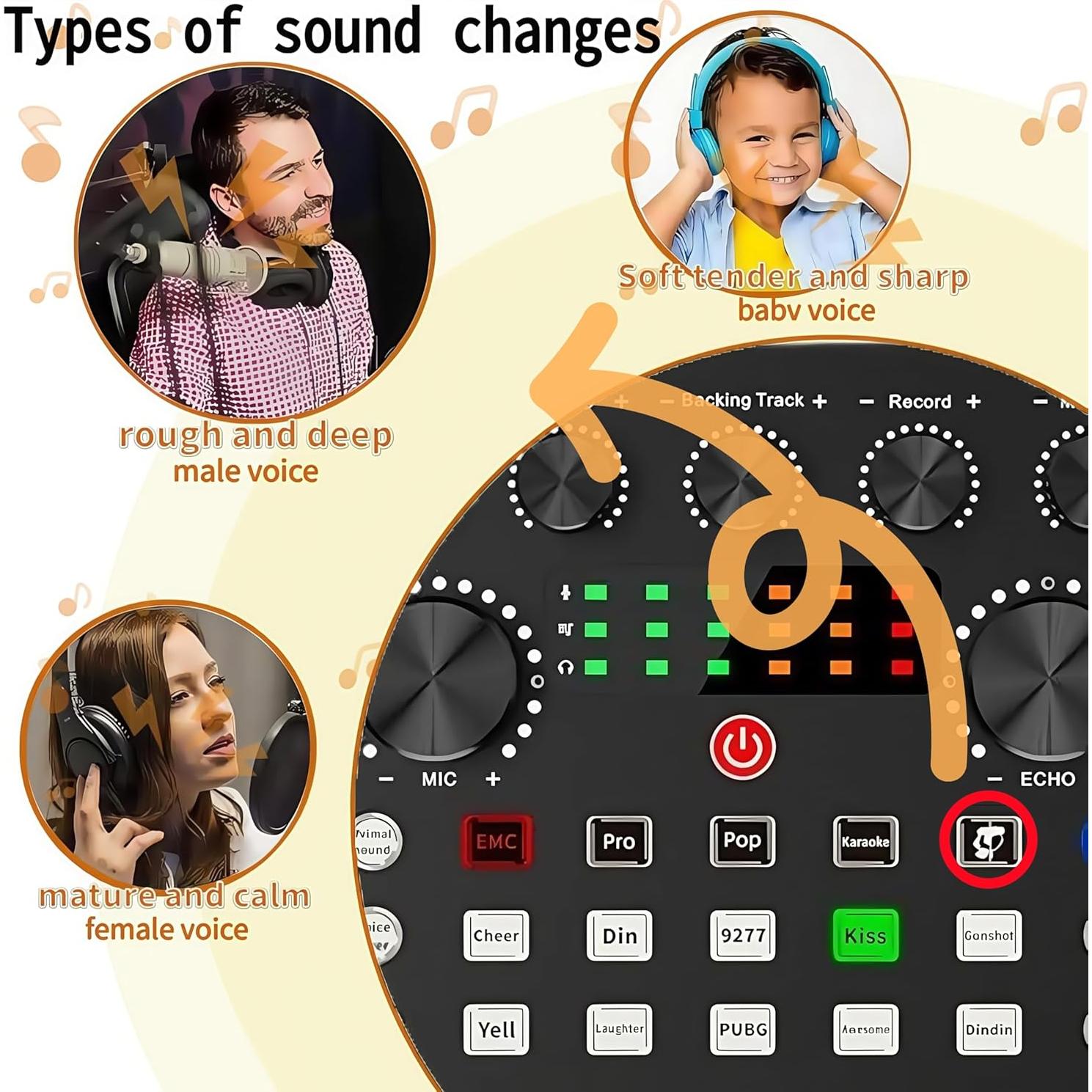 Kit de Micrófono BM-800 con Interfaz V8s y Soporte - Negro