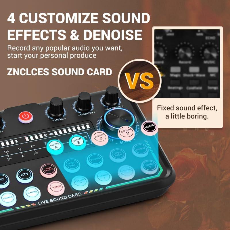 Paquete de Equipos de Podcast Znclces para 2 Personas con Mezclador