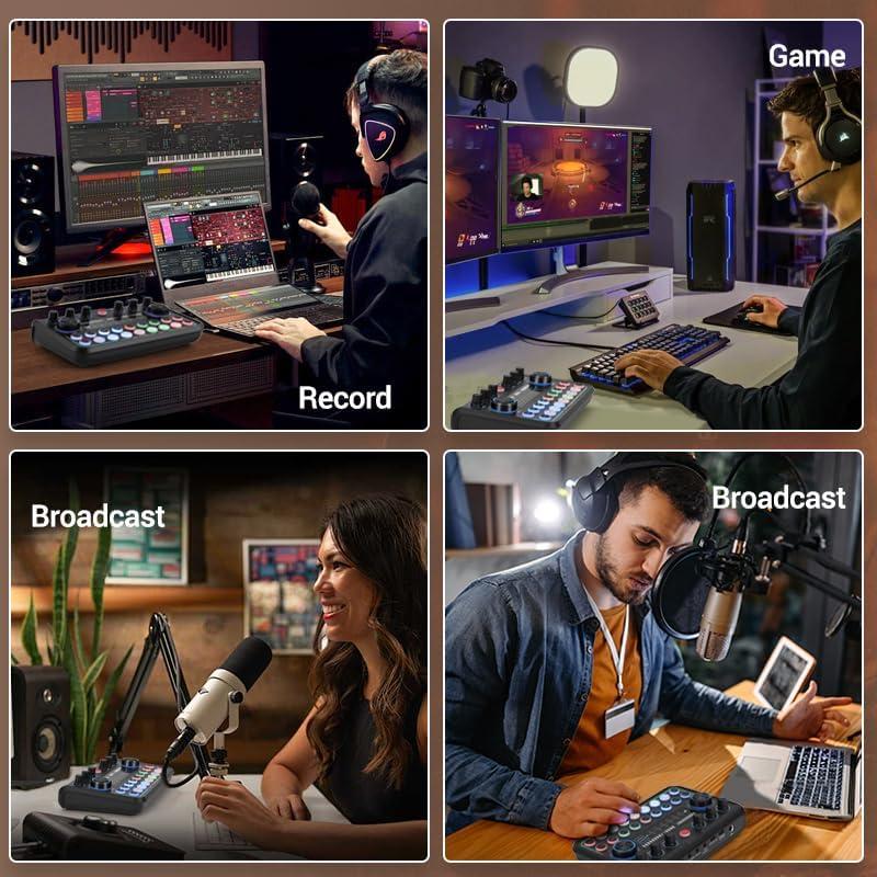 Paquete de Equipos de Podcast Znclces para 2 Personas con Mezclador