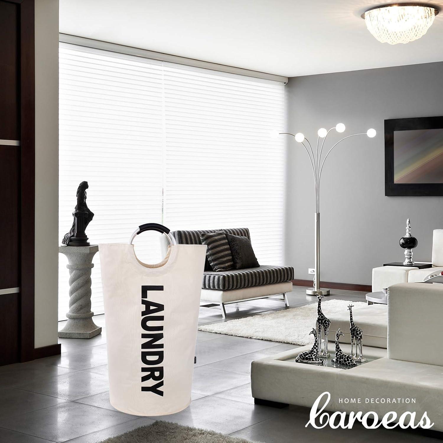 Cesta de Ropa Plegable Caroeas 90L Impermeable Beige